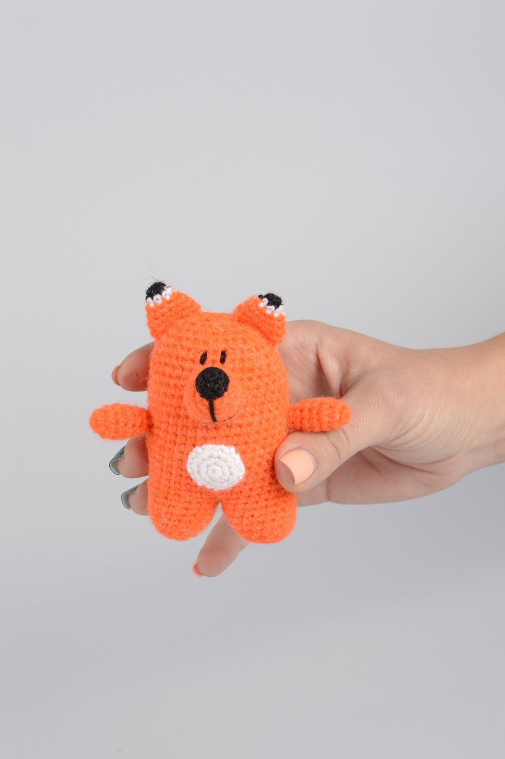 Animal de peluche zorro hecho a mano juguete de tela regalo original para niño  foto 4