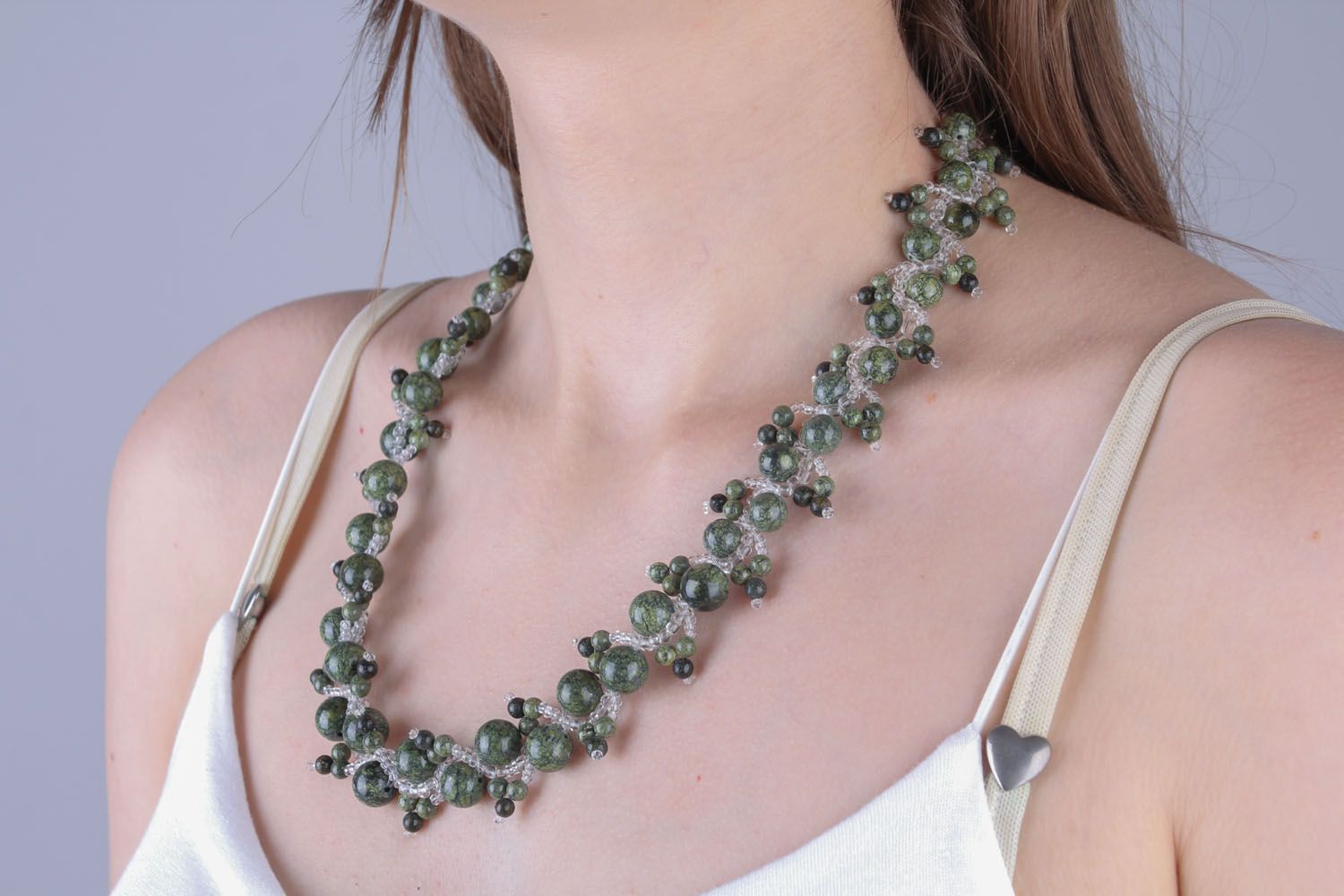 Beautiful necklace made of natural stones photo 4