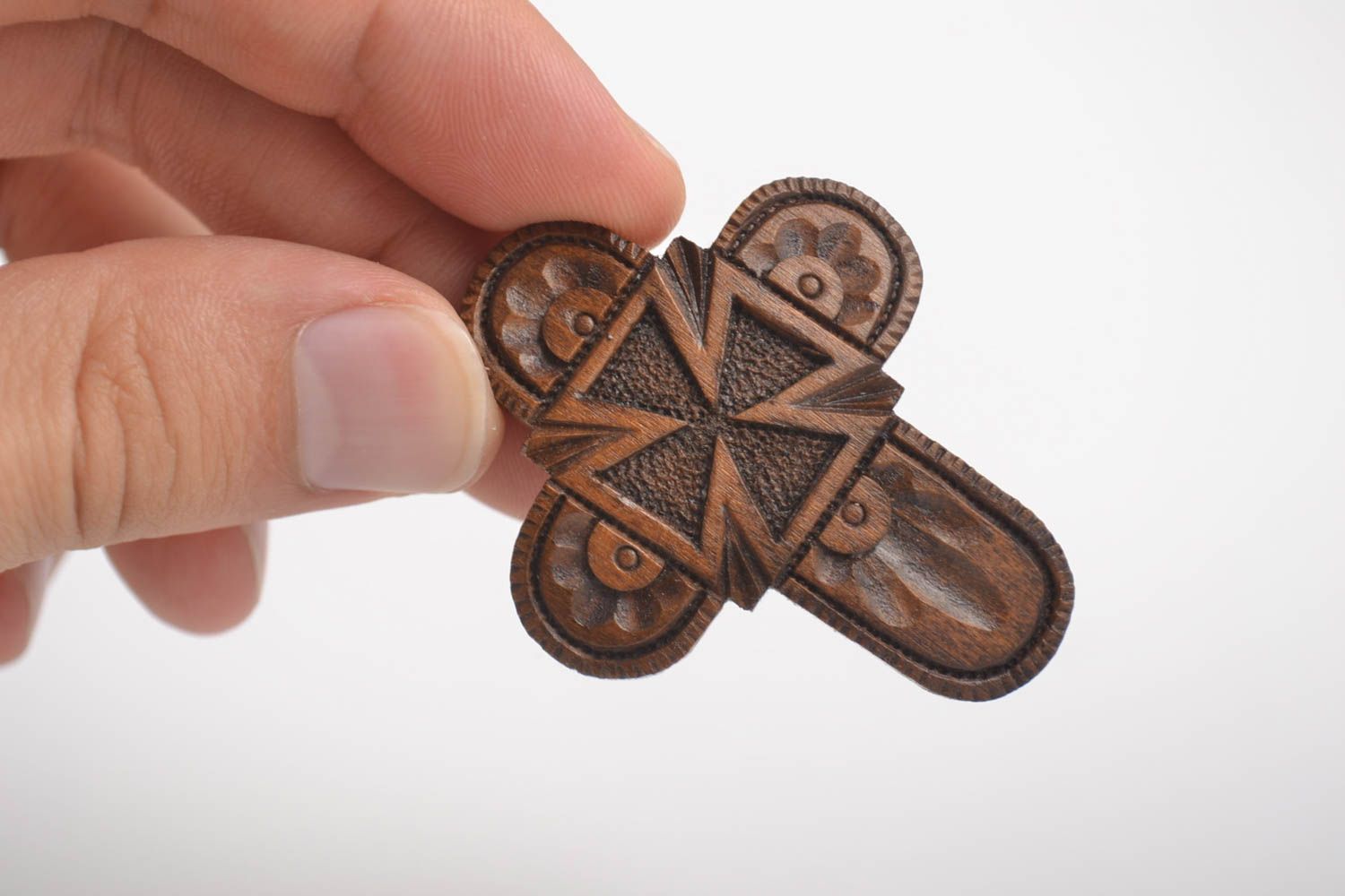 Handmade wooden cross pendant designs wood craft contemporary jewelry photo 5