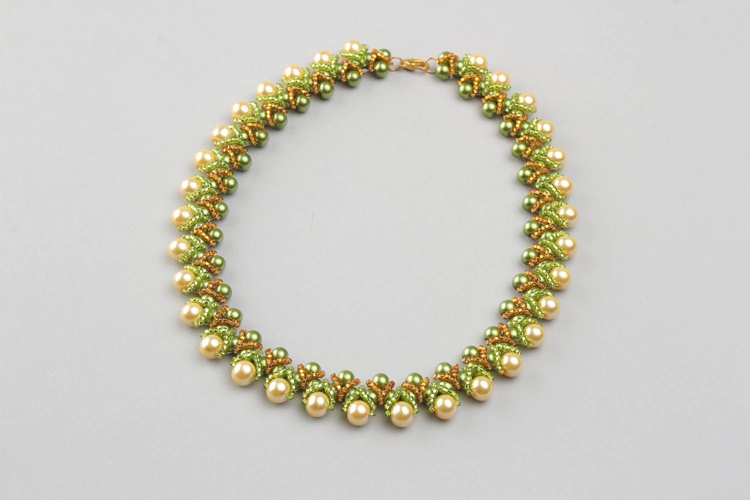 Collier perles céramiques et perles de rocaille  photo 4
