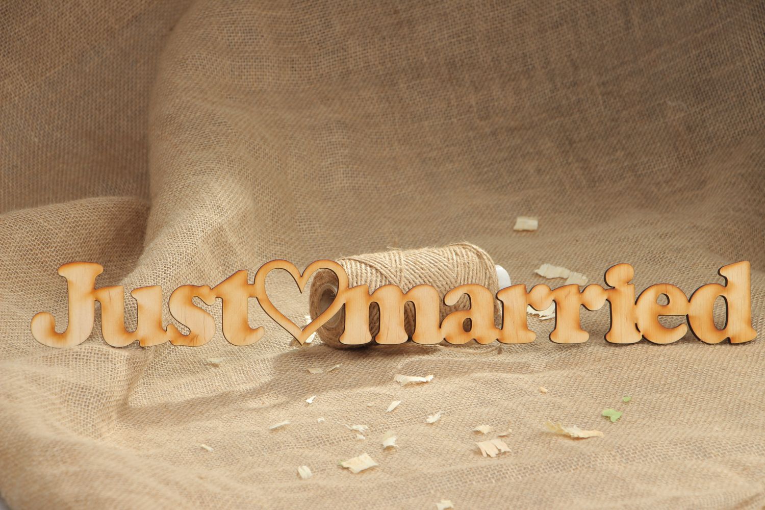 Plywood craft blank lettering Just Married photo 5
