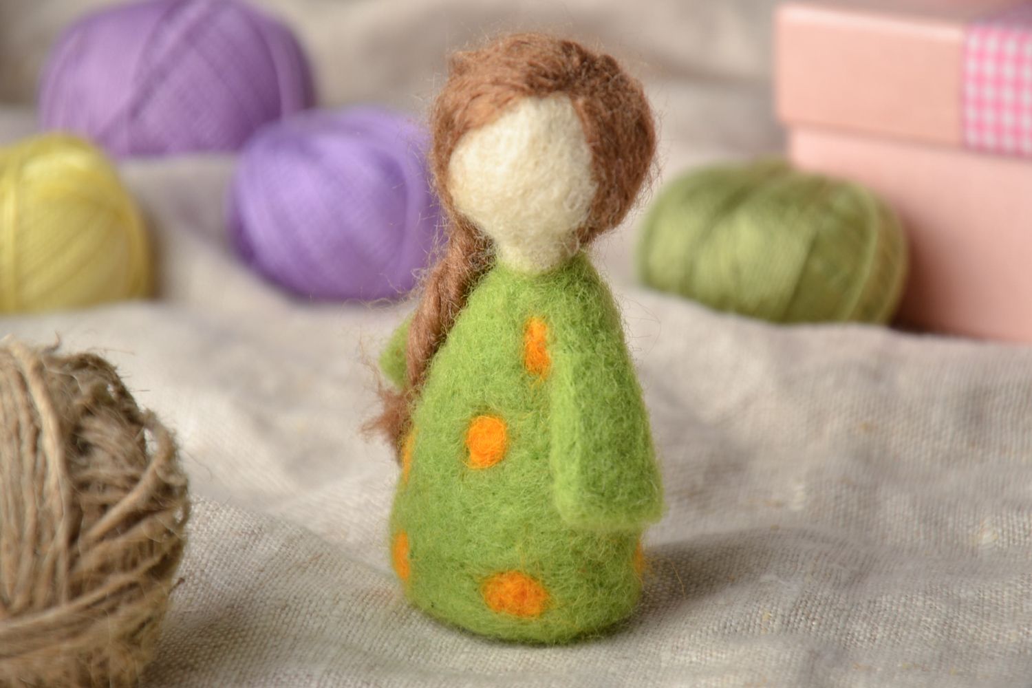 Wool felted soft toy Girl photo 1