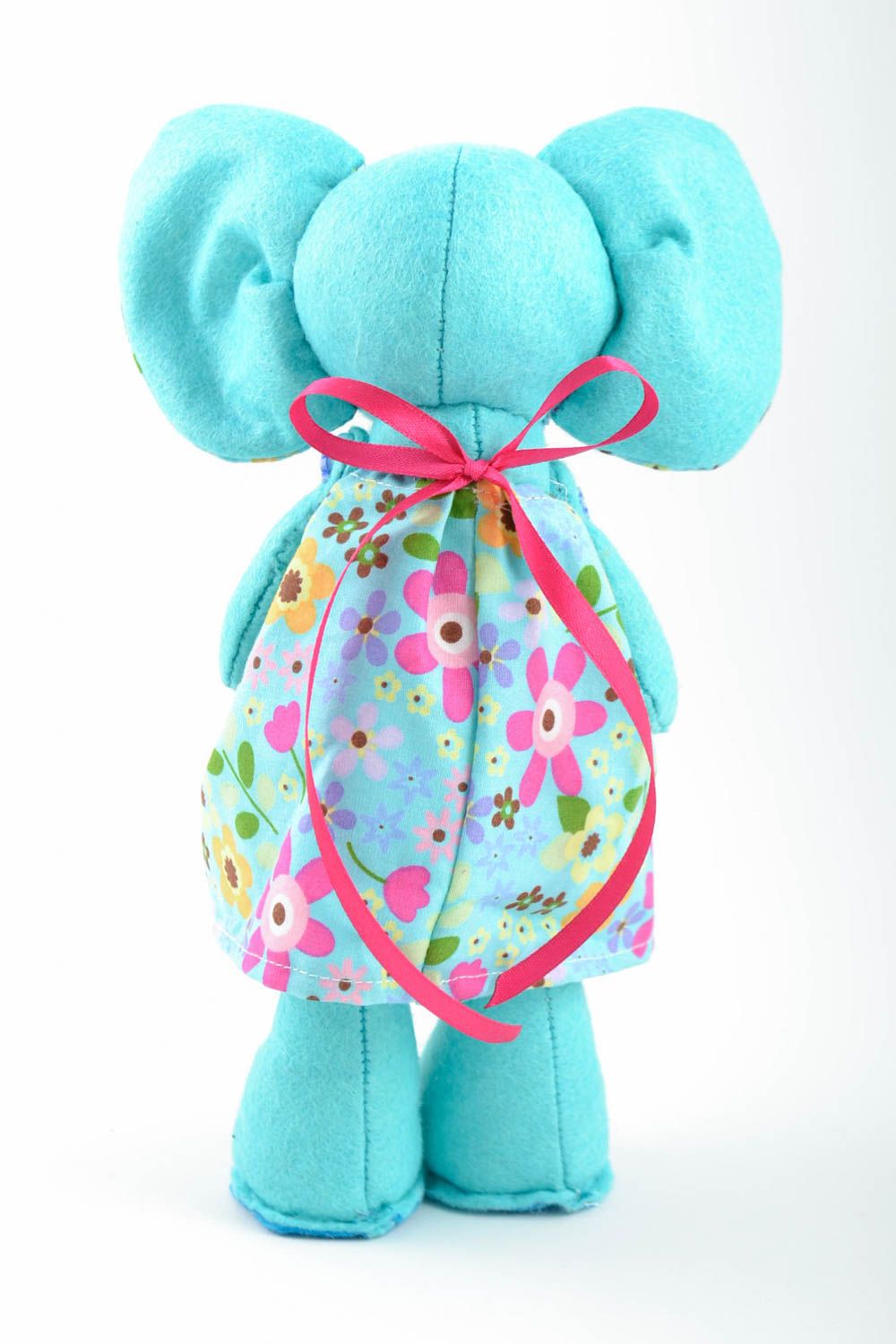 Beautiful stylish handmade children's fabric soft toy elephant photo 2