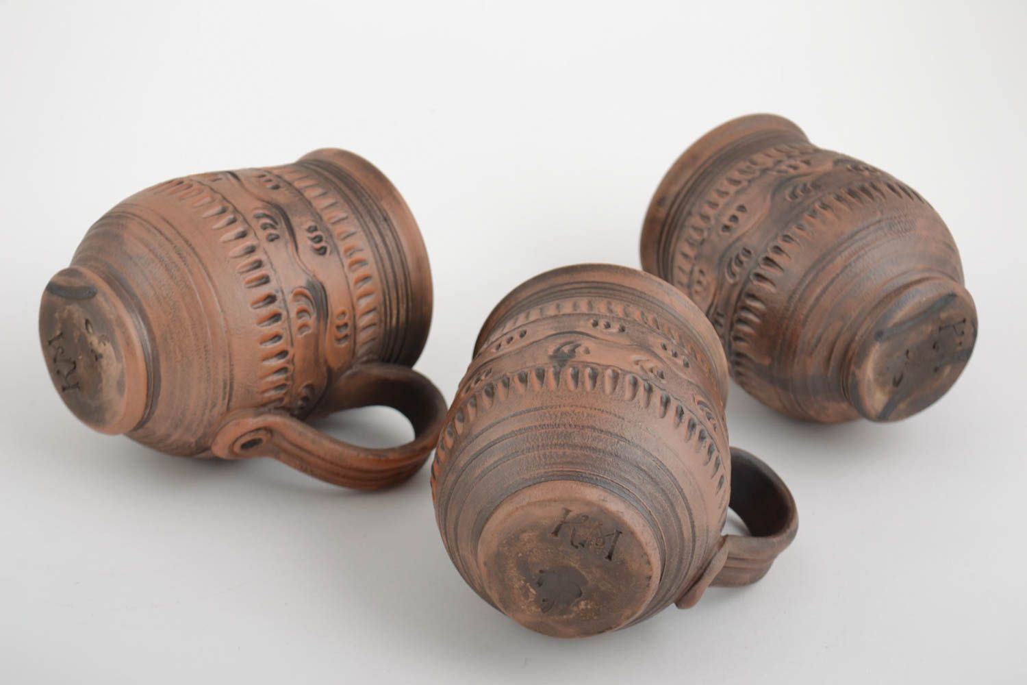 Conjunto de tazas cerámicas hechas a mano tratadas con leche 3 piezas 250 ml foto 5