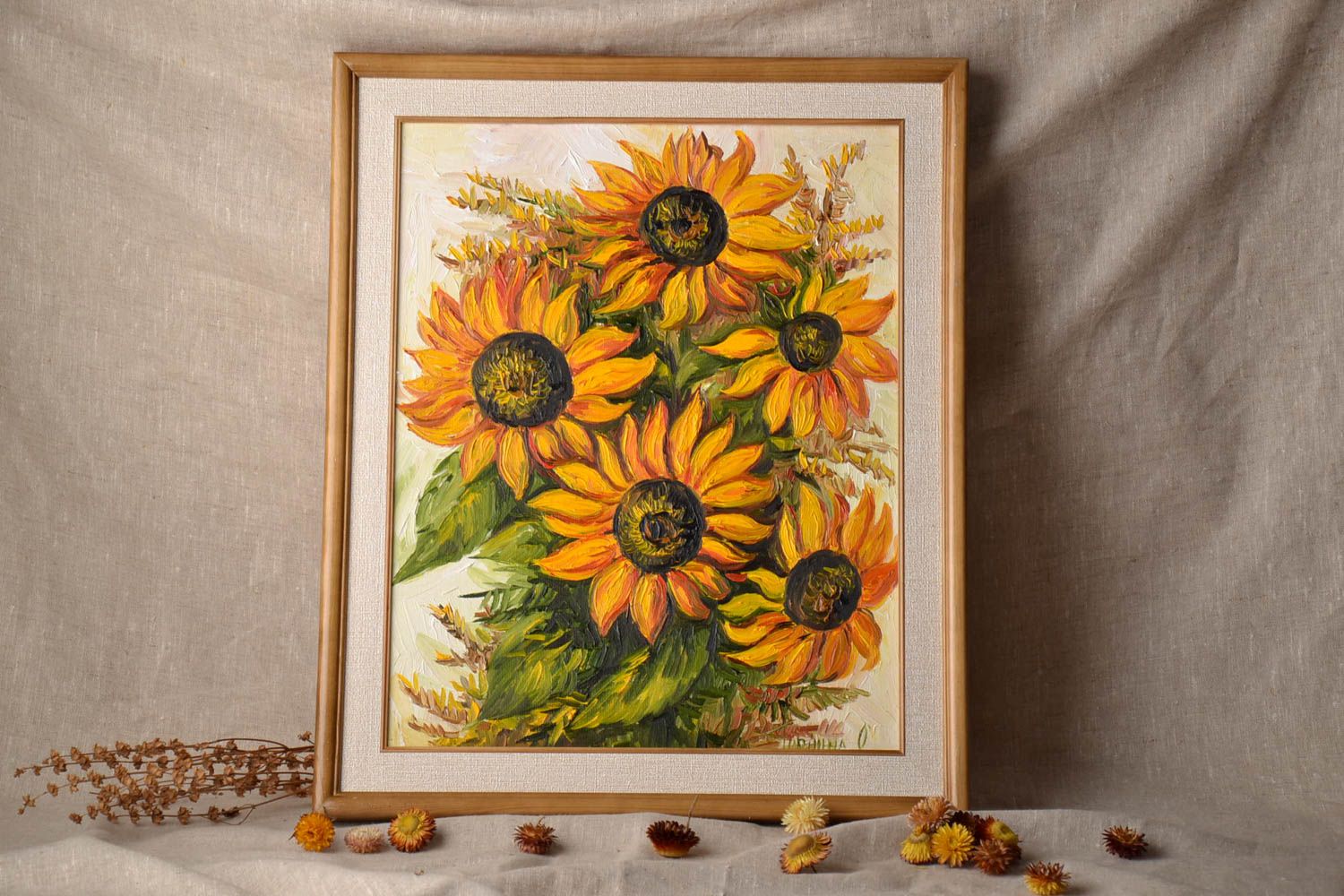 Oil painting Sunflowers photo 1