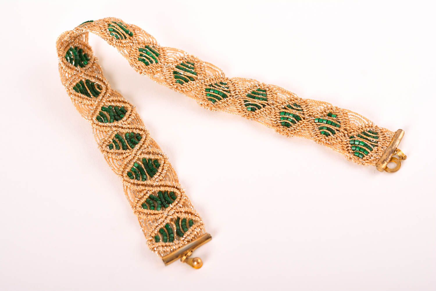 Handmade designer necklace elegant textile necklace macrame accessory photo 5