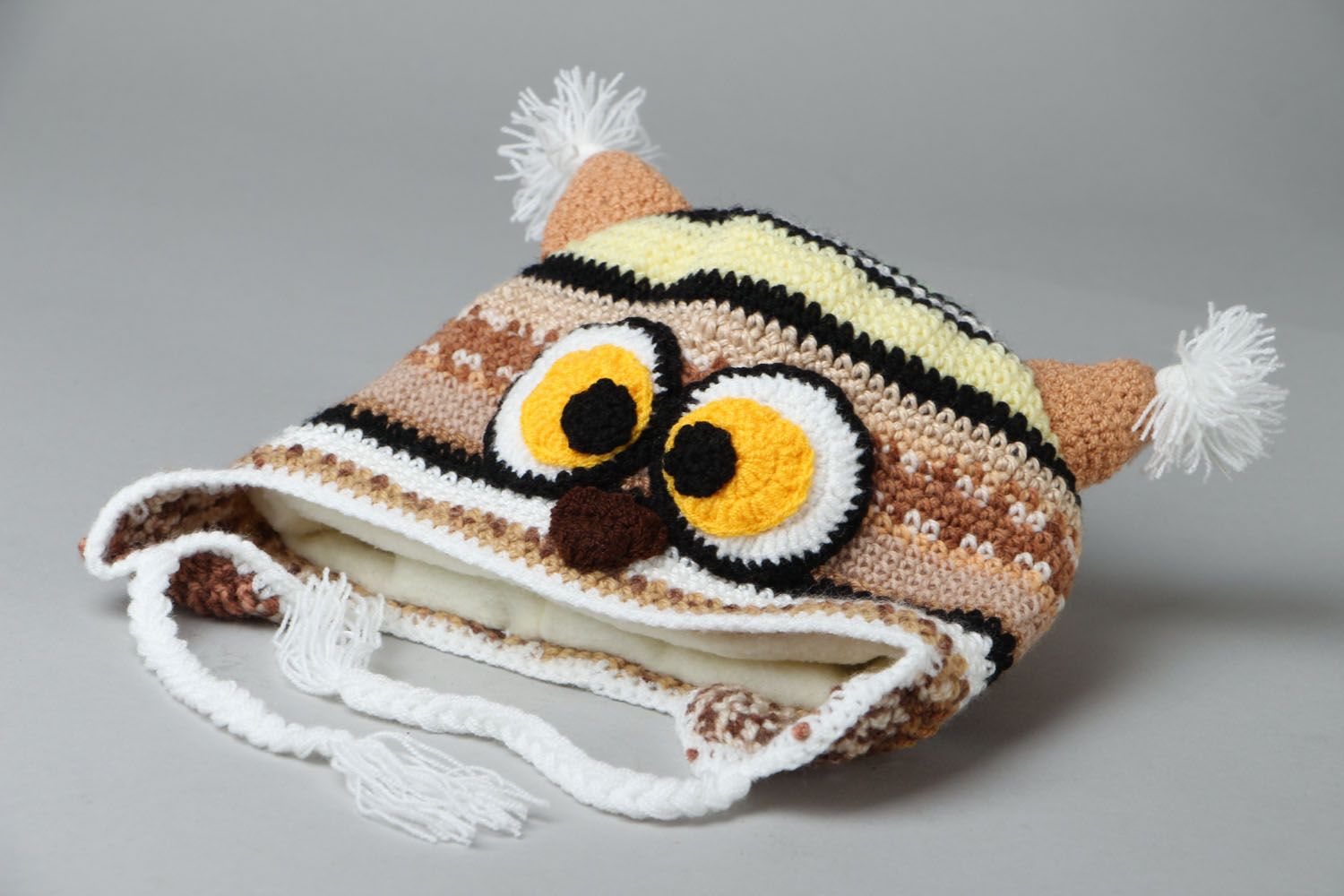 Crocheted hat Cute Owl photo 3
