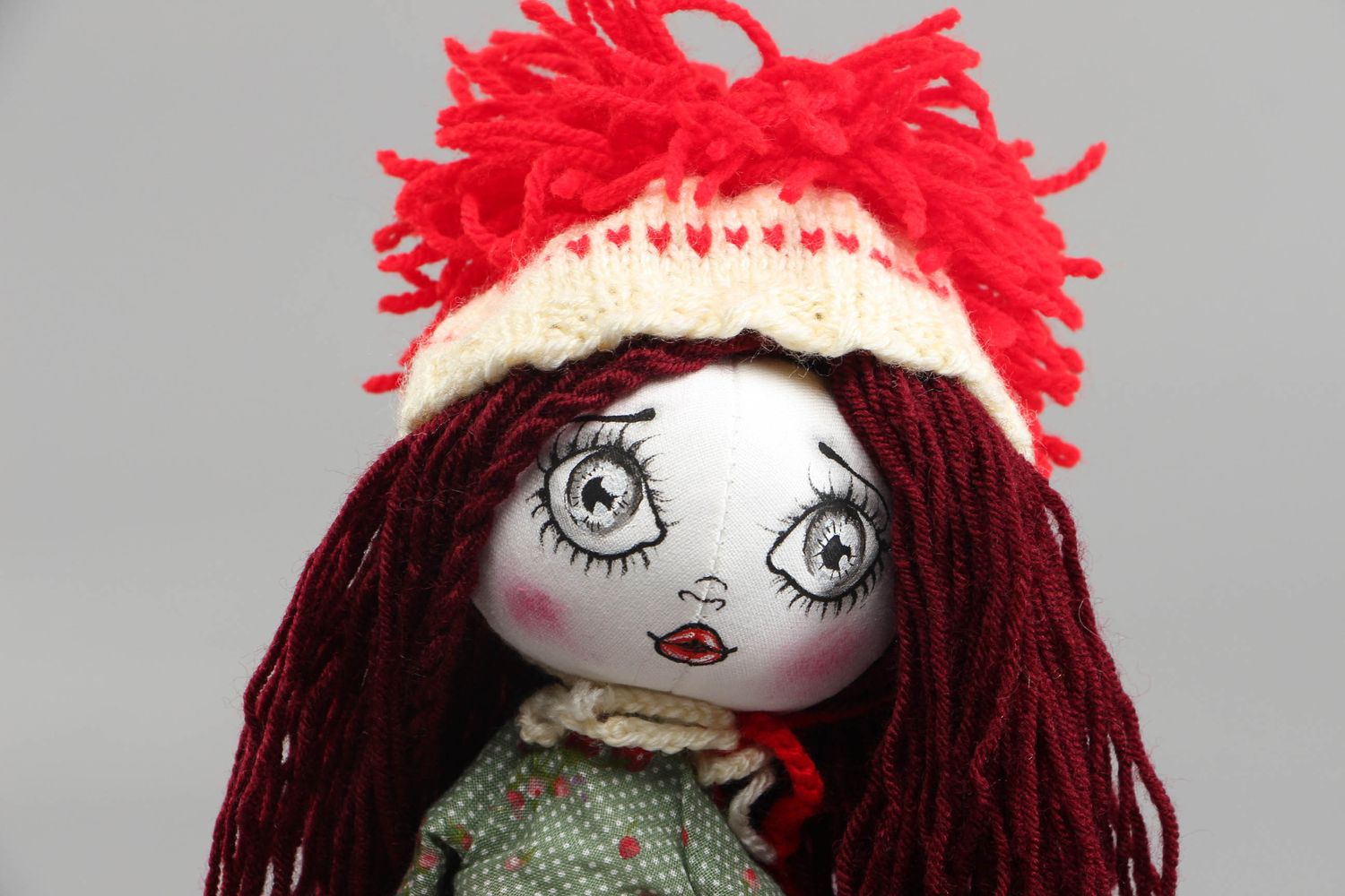 Handmade collectible fabric doll photo 2