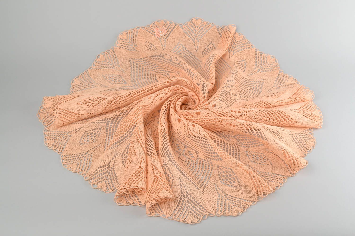 Handmade Tisch Decke Geschenk für Frau Deko Tischdecke aprikosenfarben foto 5