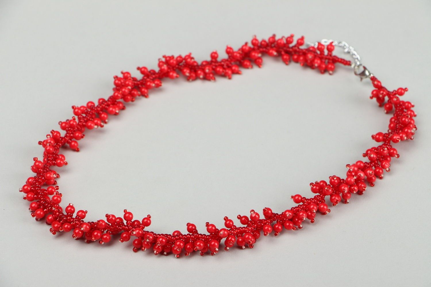 Coral necklace with Czech beads photo 1