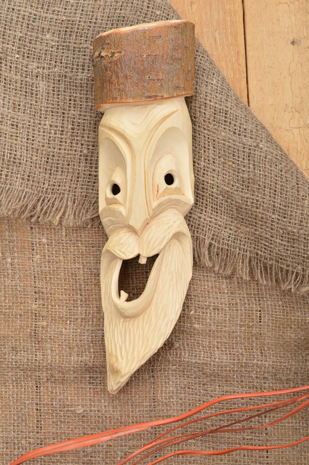 Souvenir mask handmade home decor wooden gifts for decorative use only photo 1