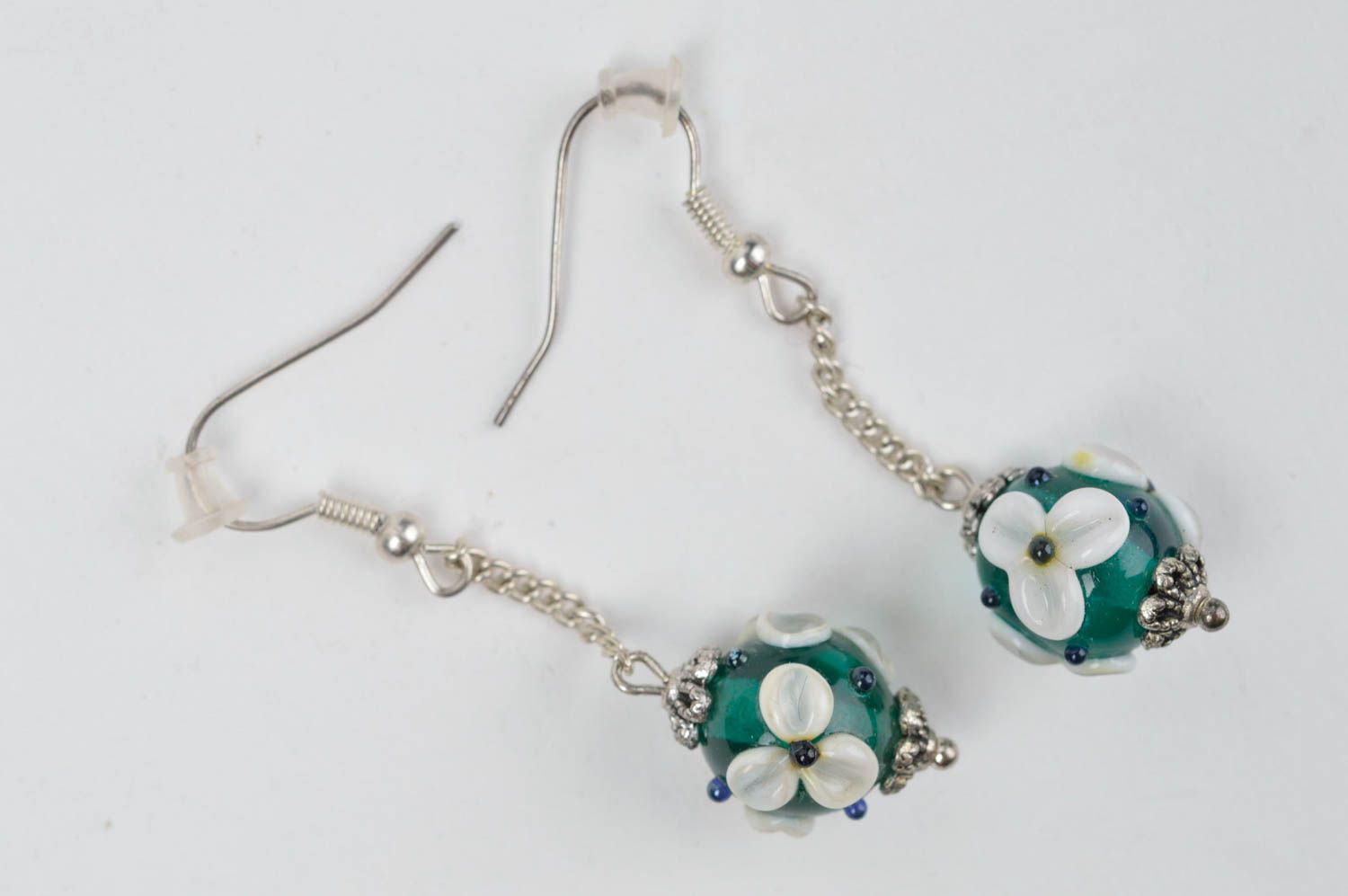 Long unusual earrings glass handmade earrings stylish designer earrings photo 3