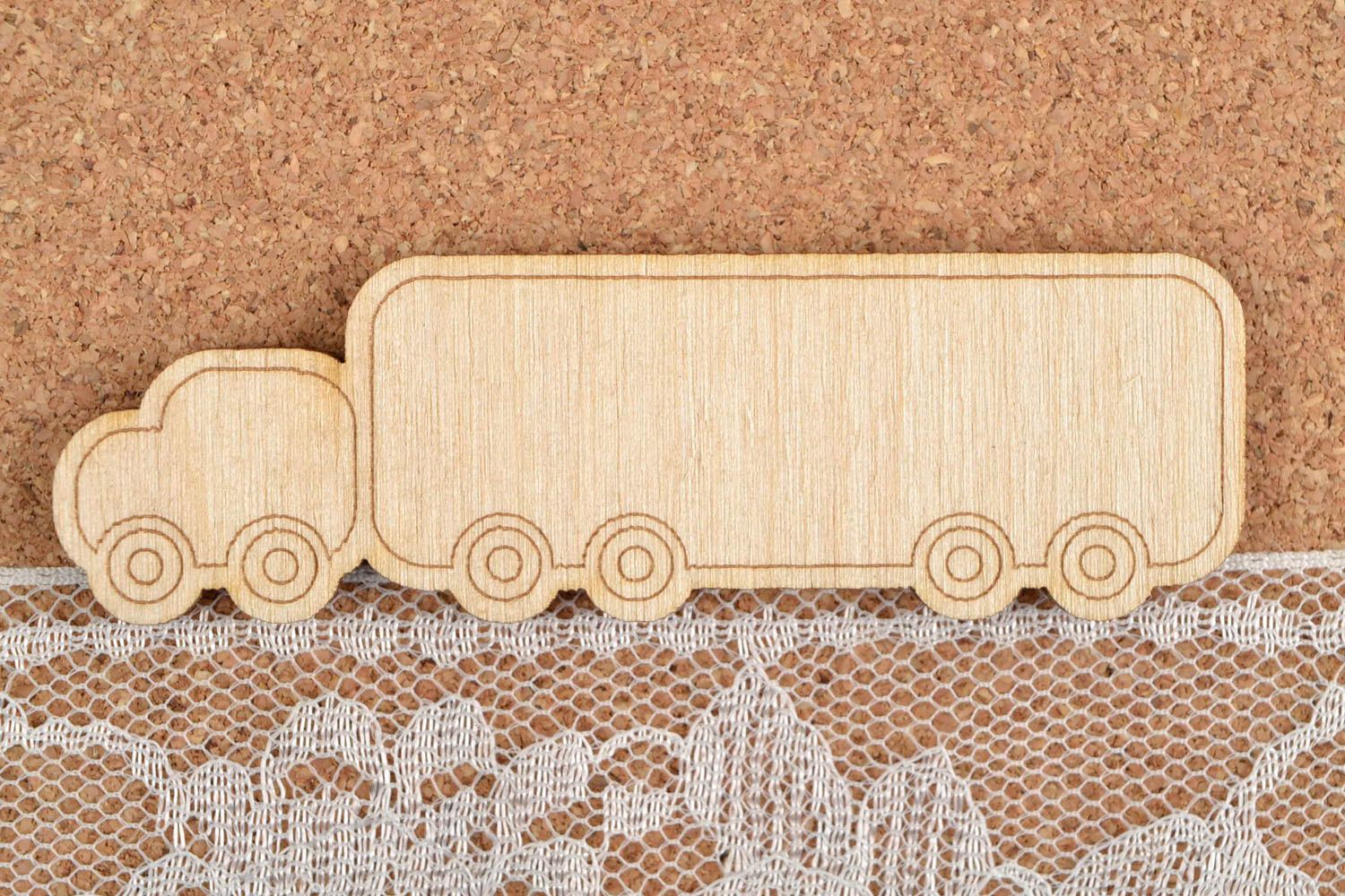 Handmade Lastwagen Holz Miniatur Figur Holz Rohling zum Bemalen Kinder Geschenk foto 1