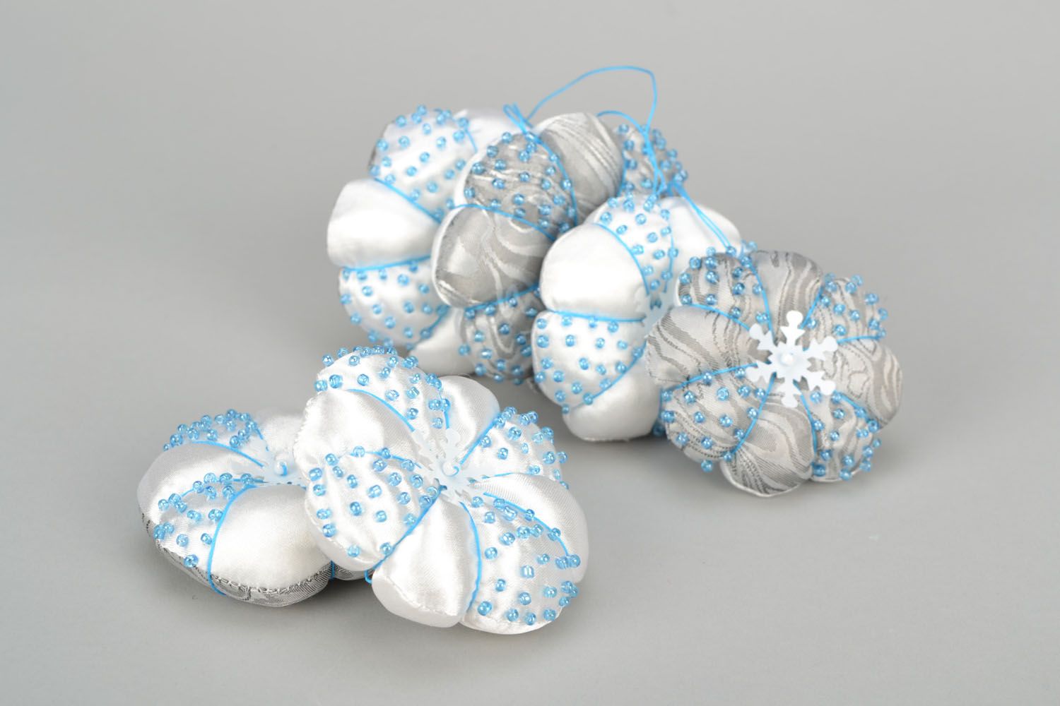 Textile New Year's decorations Snowflakes photo 5