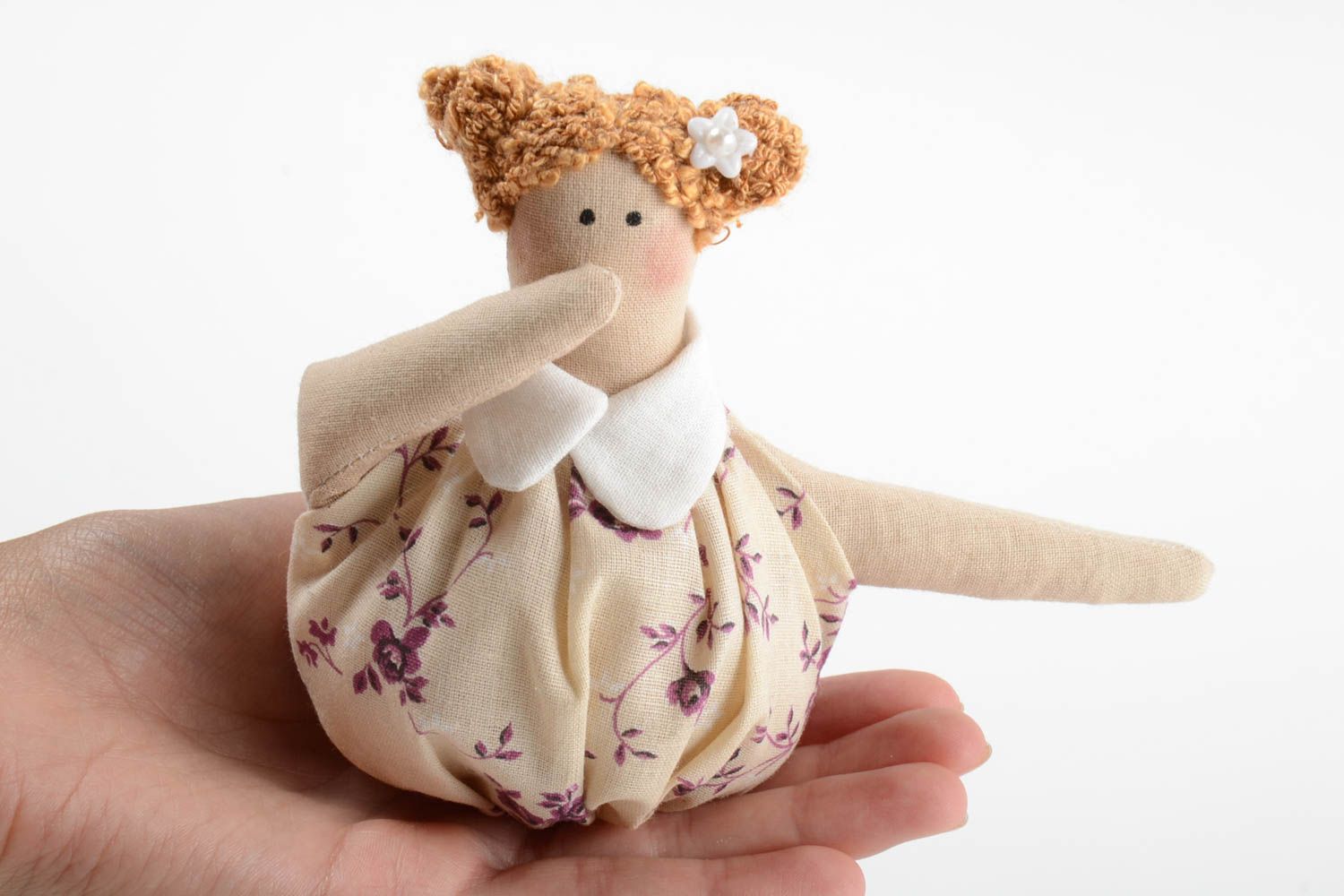 Small handmade decorative doll soft toy for cup kitchen interior decorating photo 2