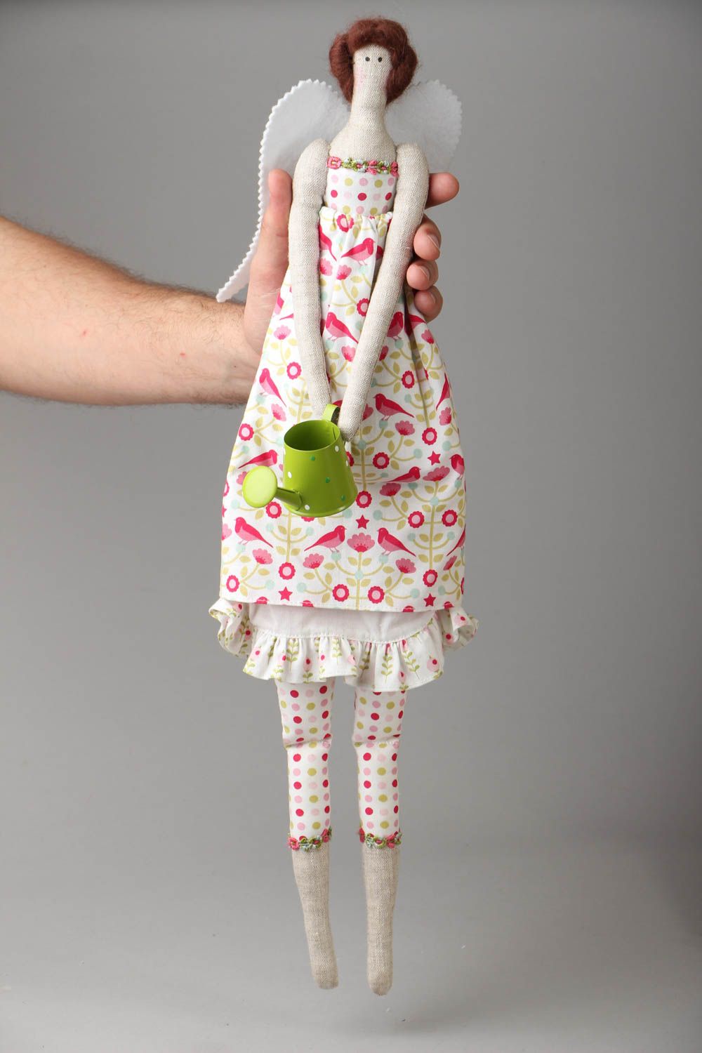 Авторская кукла из ткани Садовый ангел фото 4