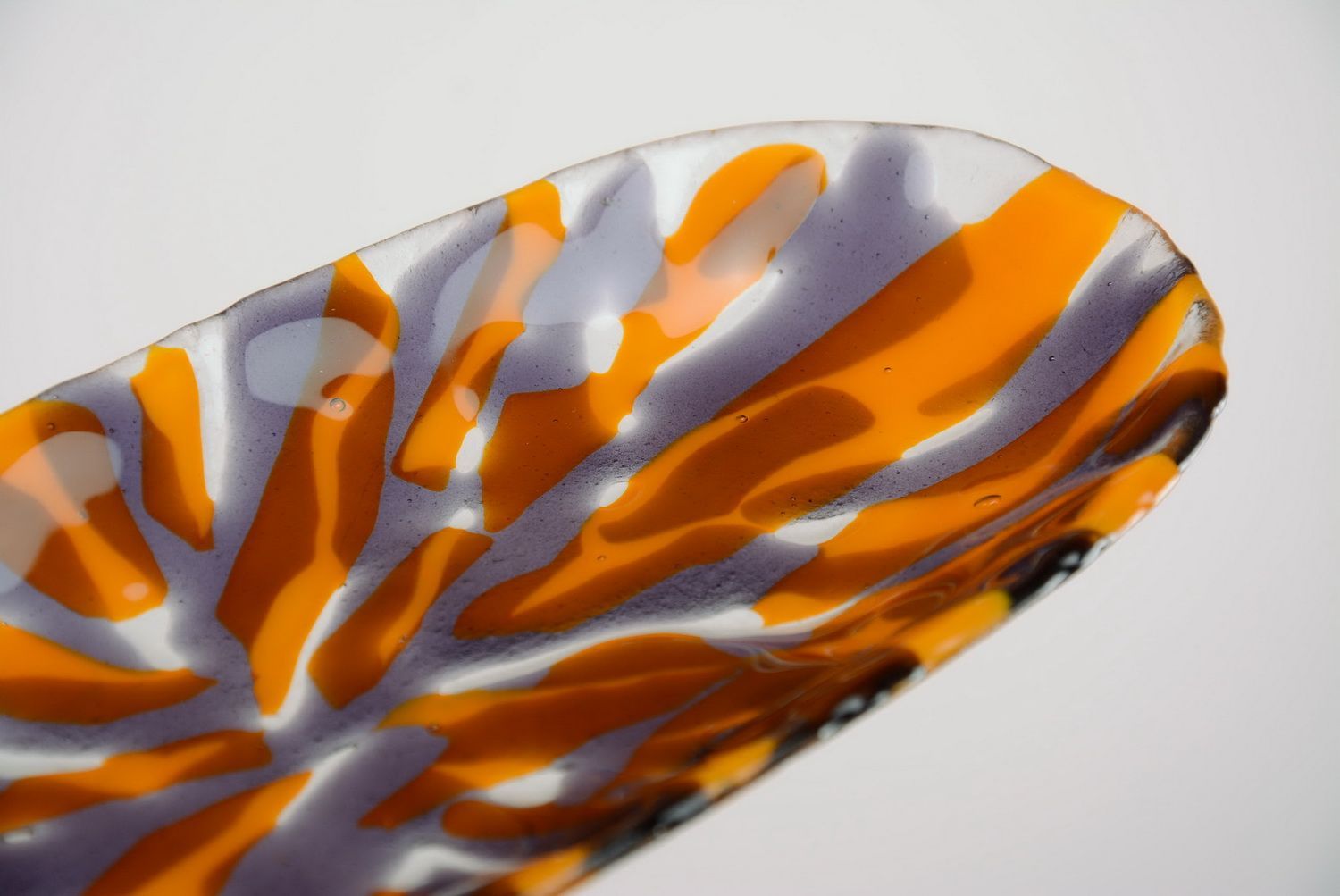 Мелкая декоративная тарелка Оранжево-фиолетовая фото 5