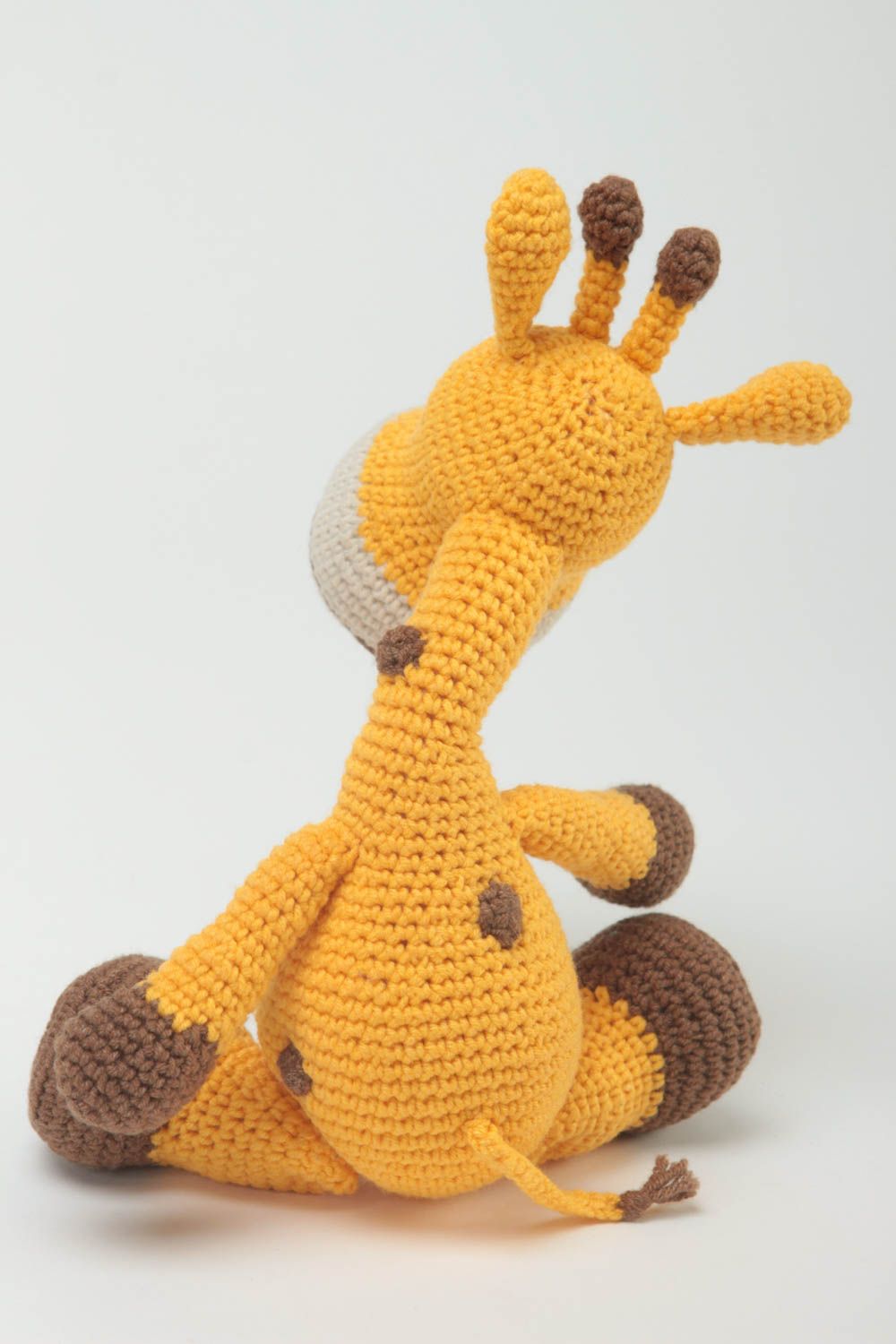 Handmade designer soft toy unusual crocheted giraffe toy nursery decor photo 4