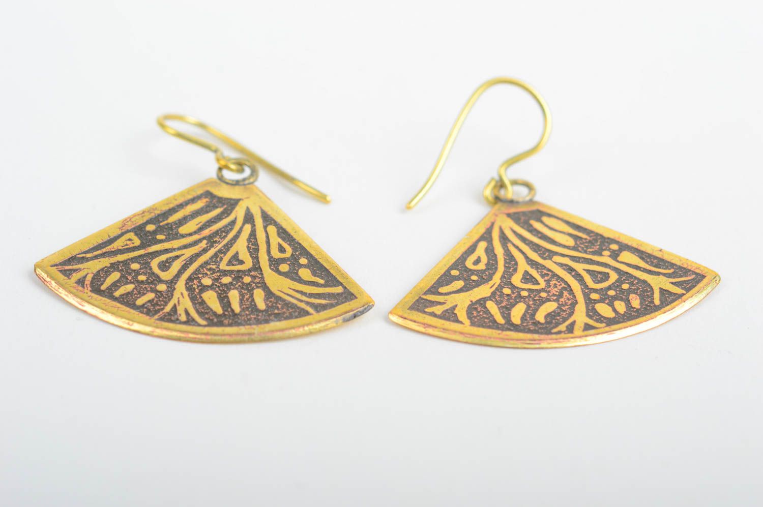 Handmade brass earrings handmade metal jewelry brass accessories for girls photo 3