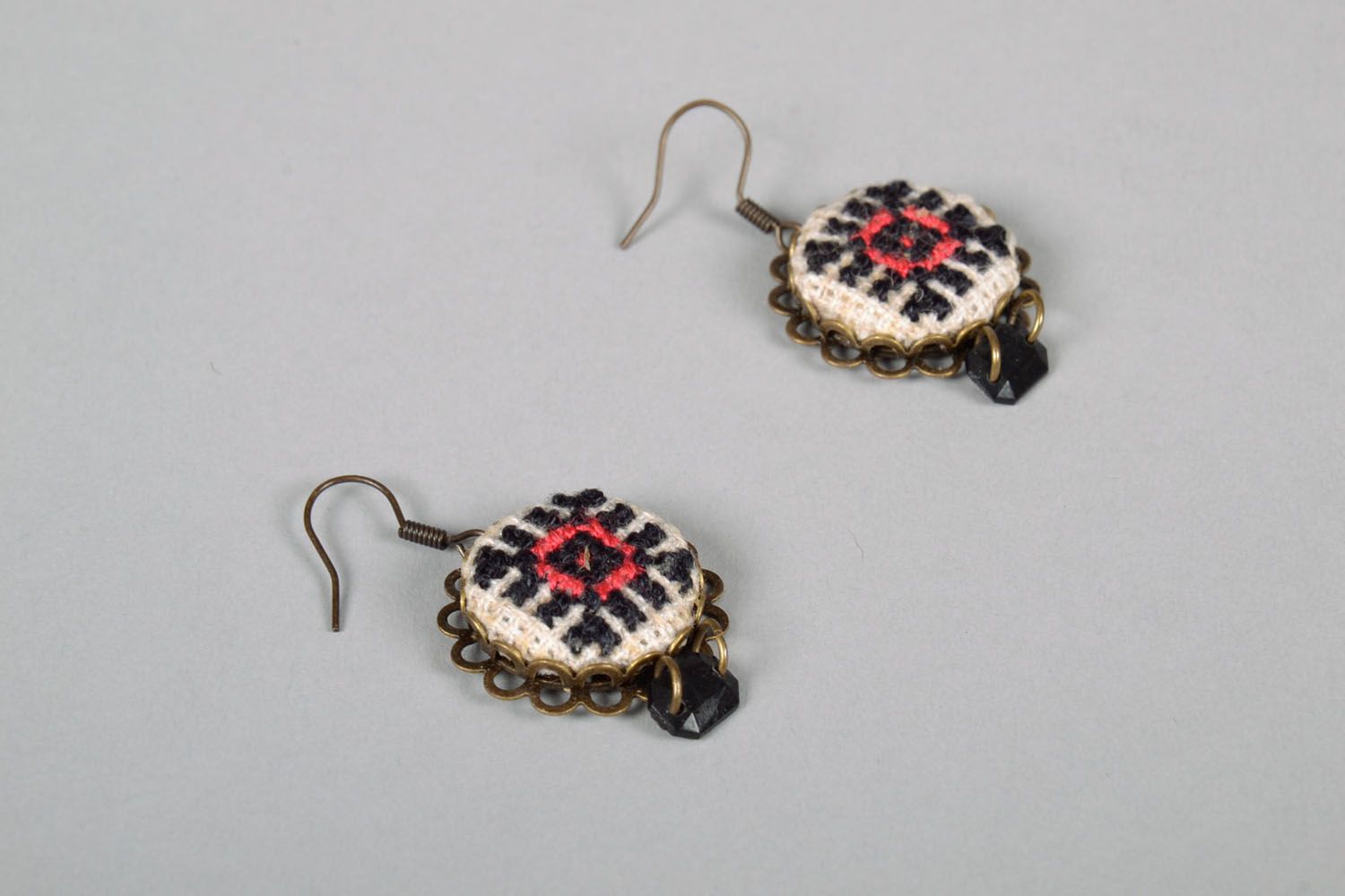 Earrings with embroidery photo 3