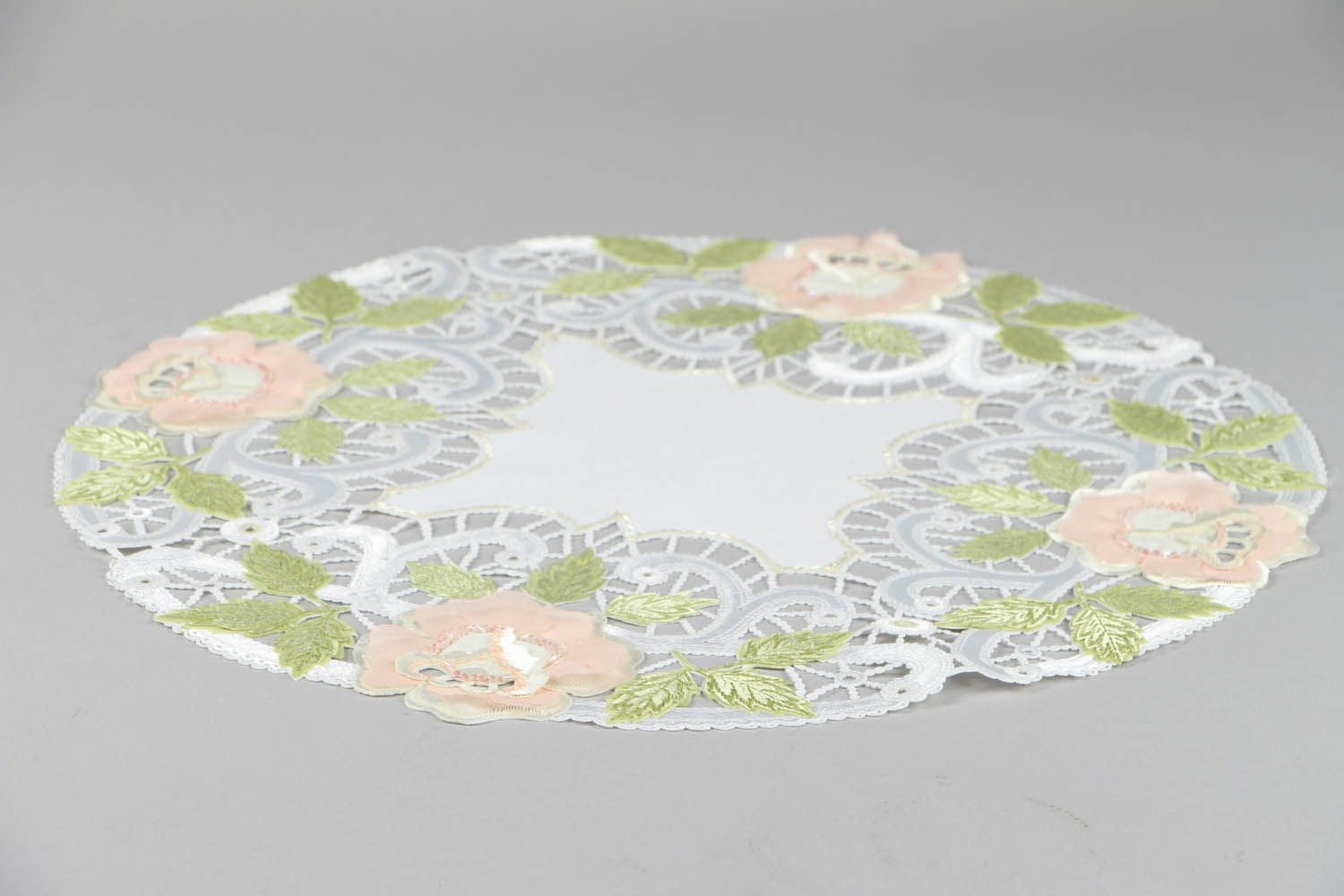 Guardanapo oval painel feito à mão Rosas guardanapo decorativo de tecido foto 2