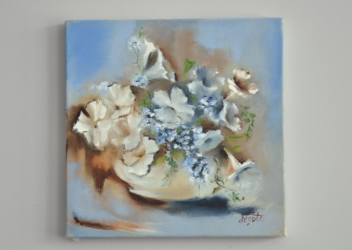 Öl Gemälde mit Blumen Schöner Frühling foto 2