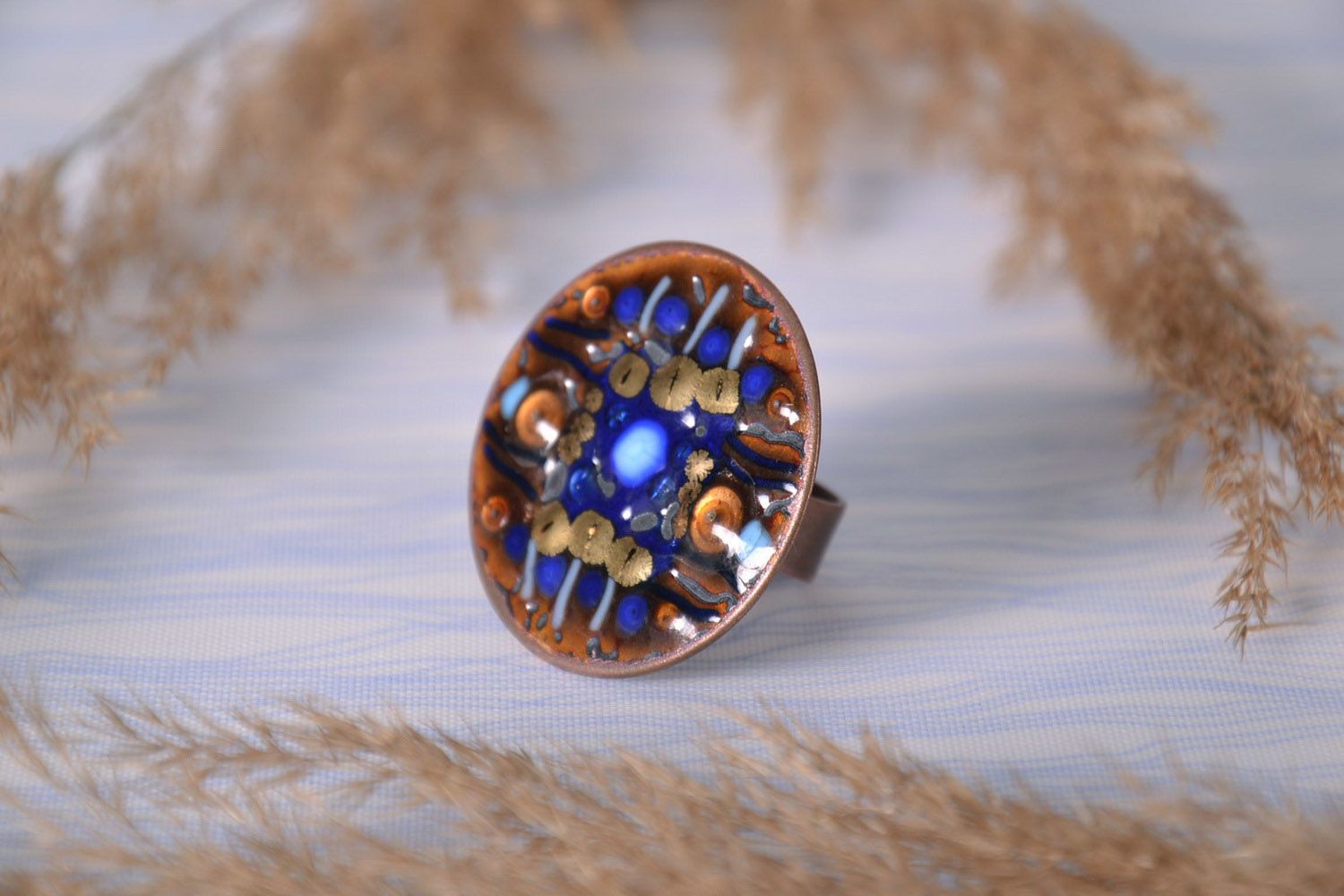Handmade Ring aus Kupfer Kosmos foto 1