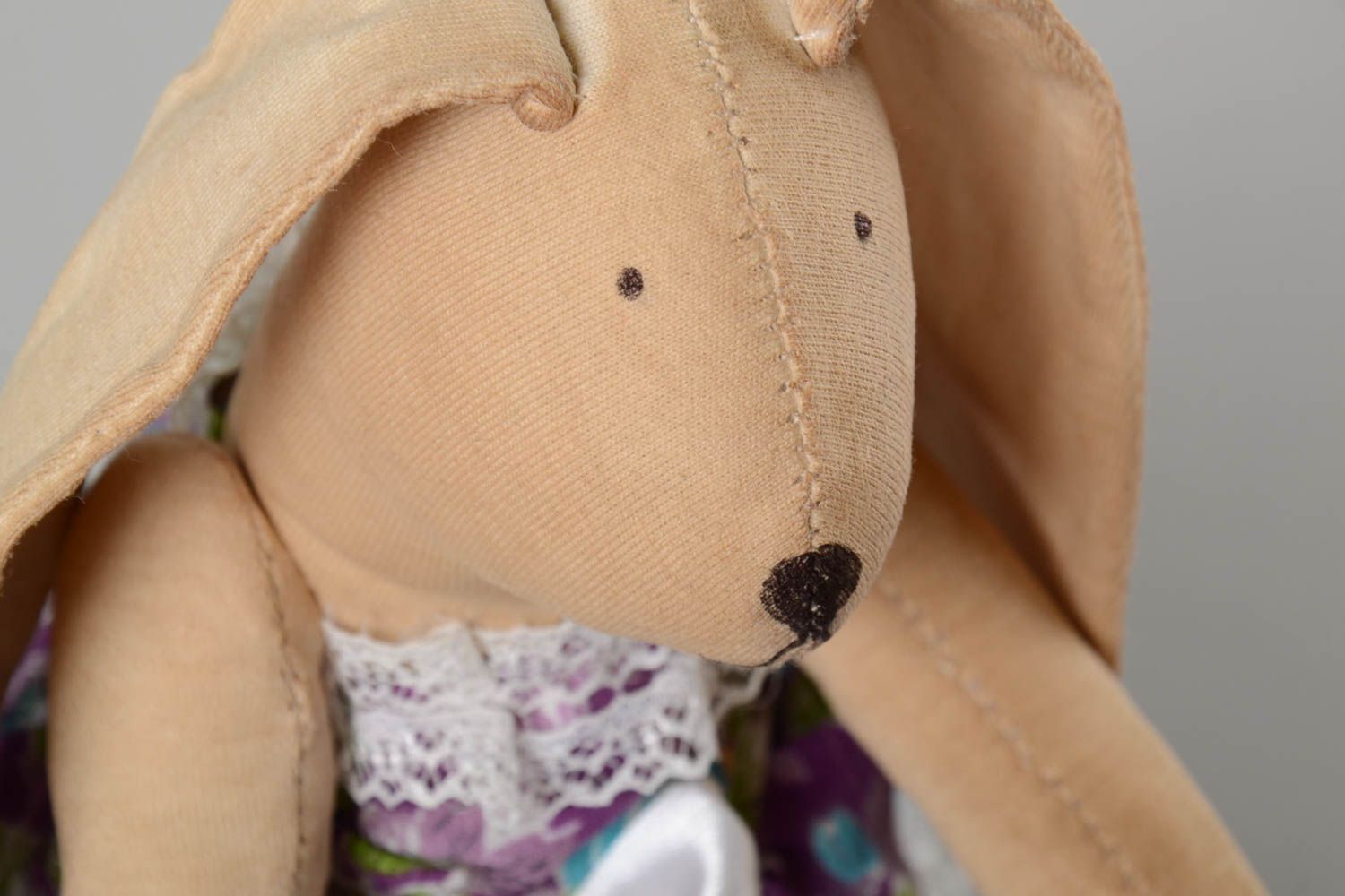 Kuscheltier Hase handgemacht Geschenk für Kinder Haus Deko aus Textil schön foto 3