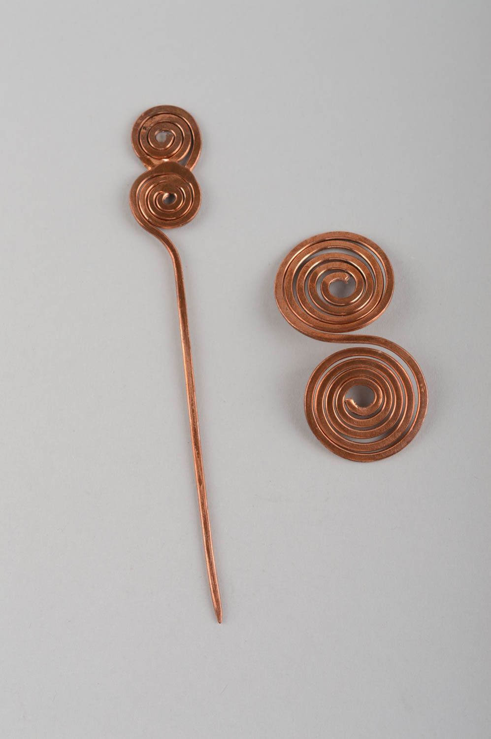 Broche de cobre hecho a mano bonito pinza para chaqueta original de mujer foto 3