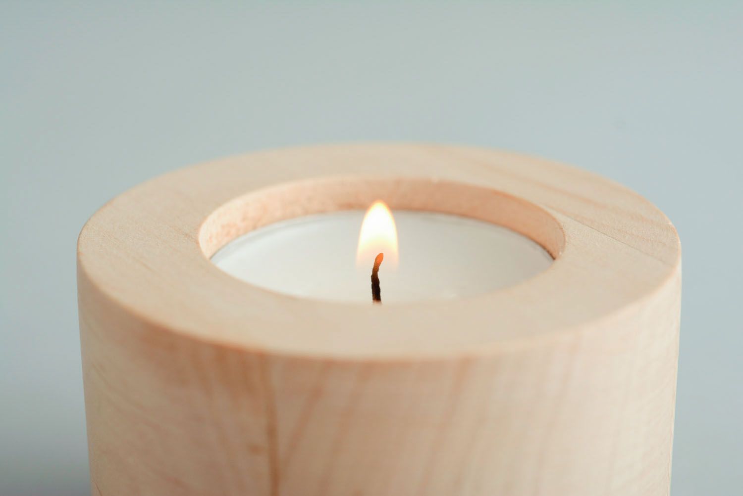 Wooden blank candle holder photo 2