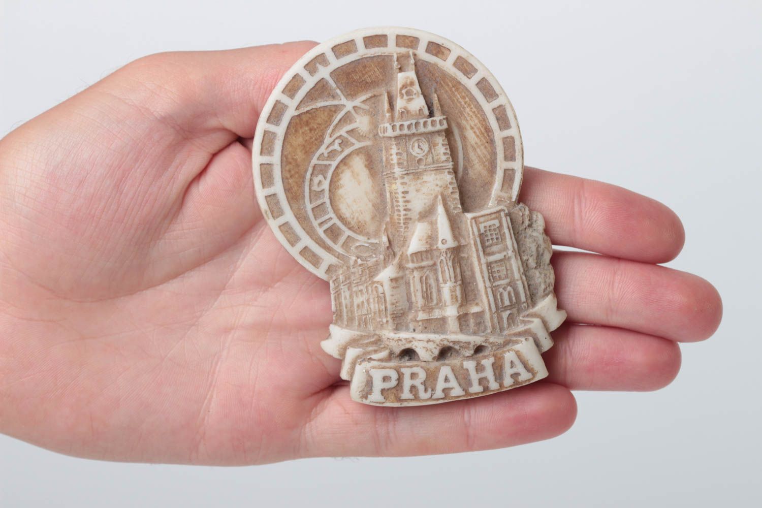 Magnete fatto a mano calamita sul frigorifero con immagine di città Praga
 foto 5