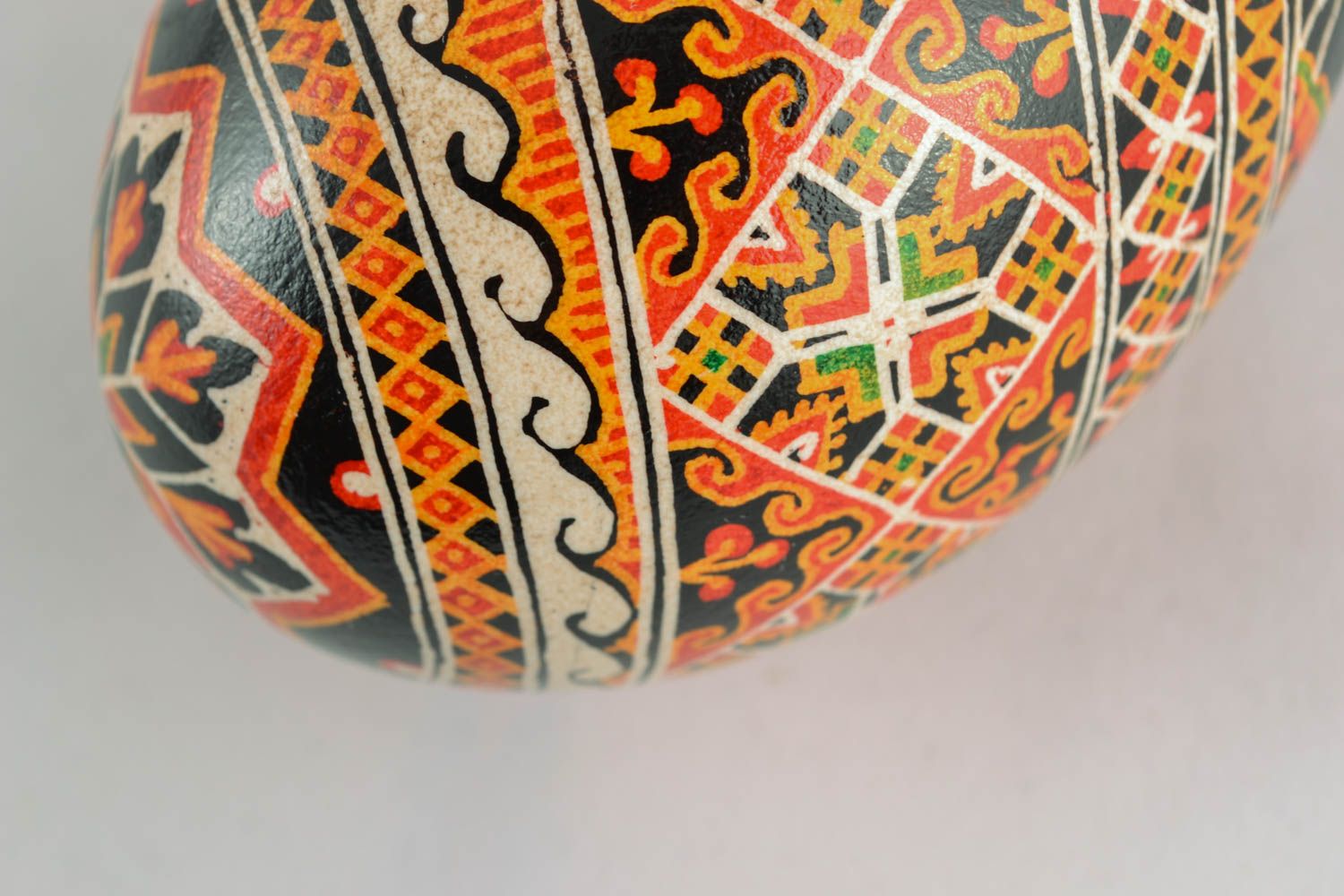Painted goose egg with ornaments photo 3