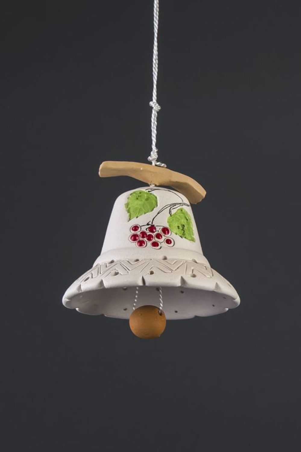 Campanello d'autore in ceramica fatto a mano campanella tenera bianca
 foto 9