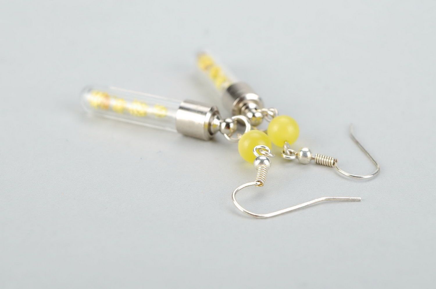Earrings with glass capsules photo 5