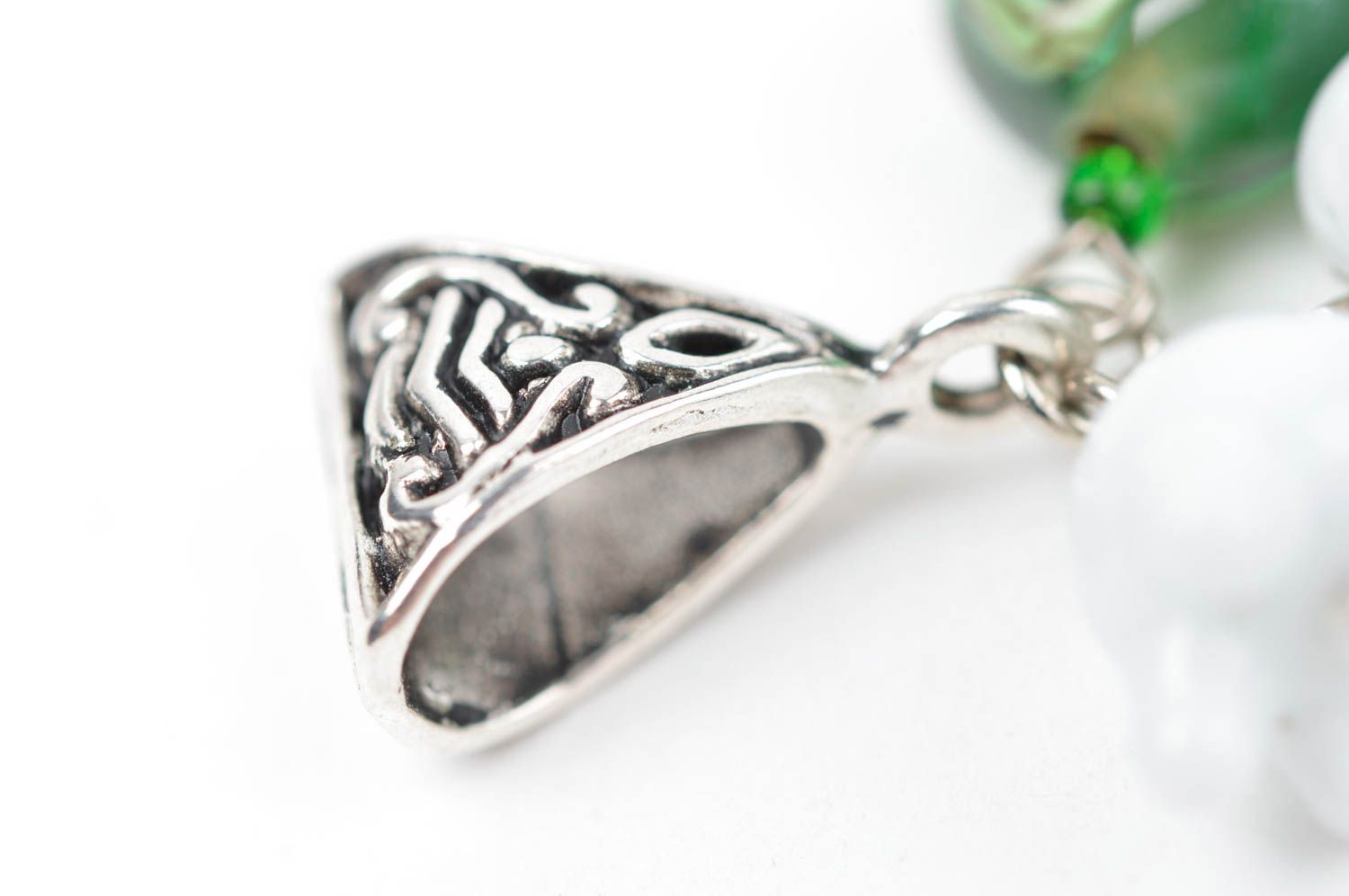 Unusual handmade beaded pendant glass bead pendant designer jewelry gift ideas photo 4