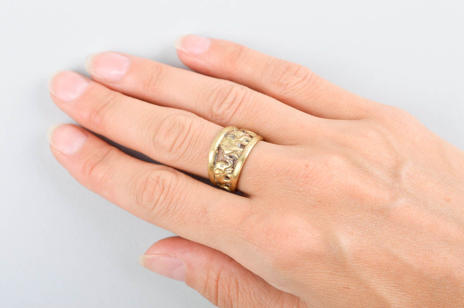 Кольцо ручной работы украшение из латуни модное кольцо металлическое из латуни фото 5