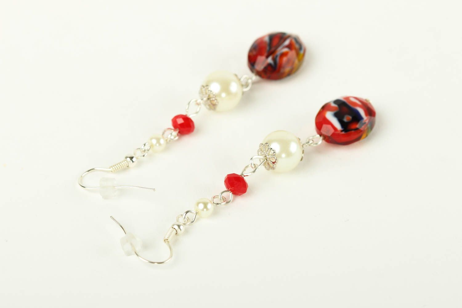 Handmade beaded earrings stylish accessories long earrings with charms photo 4