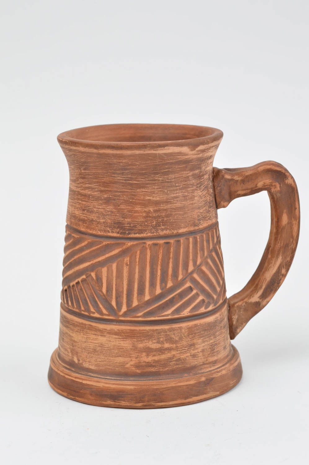 Handmade beer mug red clay ceramic cup designer eco friendly tableware for home photo 2