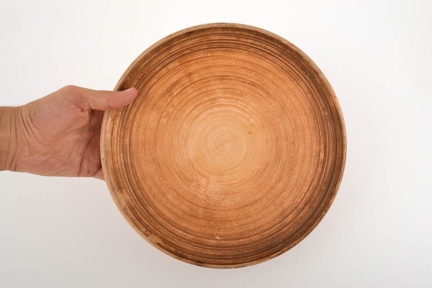 Керамическая тарелка хэнд мэйд глиняная посуда однотонная кухонная посуда фото 5