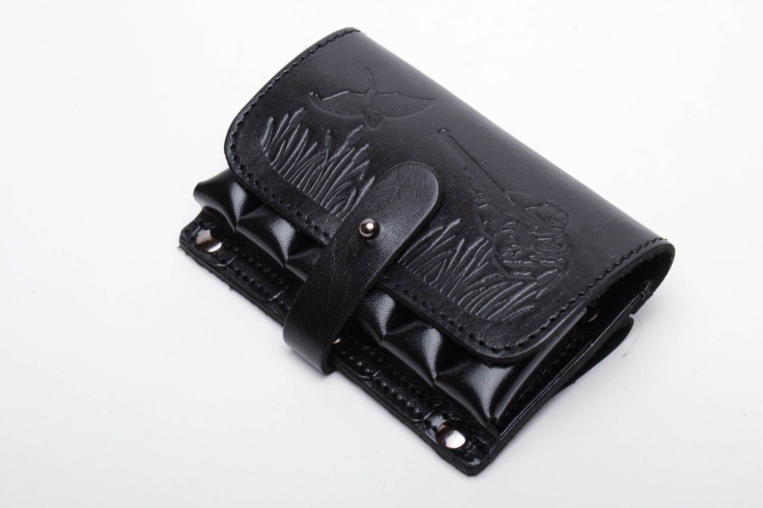 Black leather cartridge bag photo 2