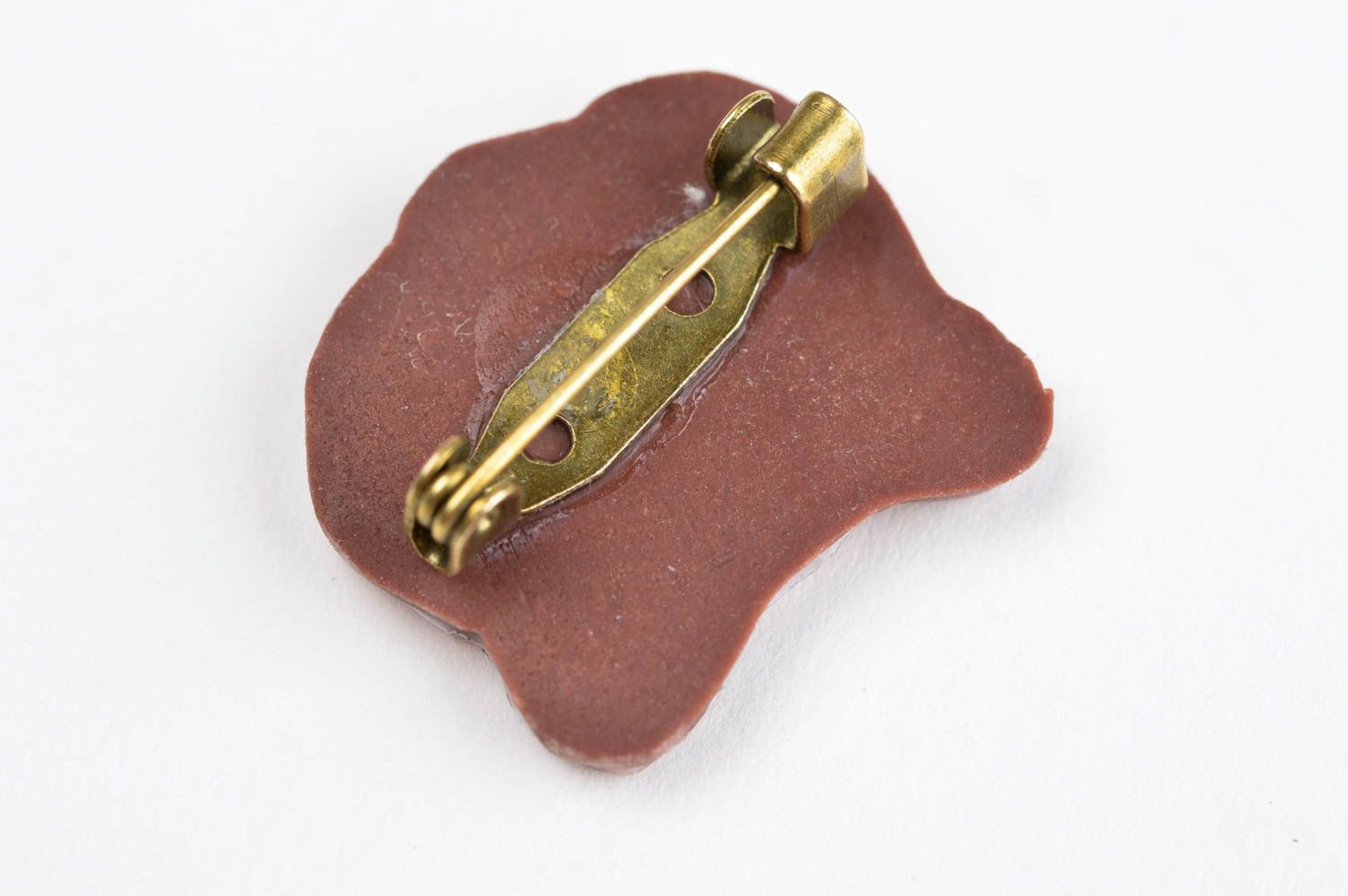 Unusual handmade plastic brooch pin cute brooch jewelry polymer clay ideas photo 4
