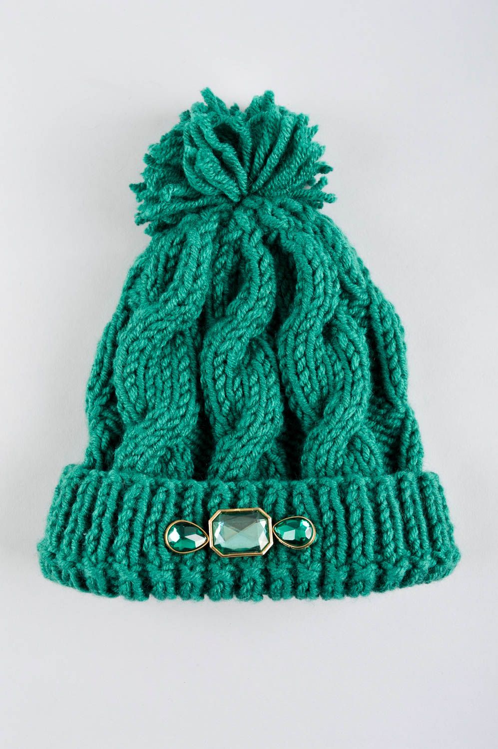 Handmade knitted cap unusual feminine cute cap stylish designer headwear photo 5