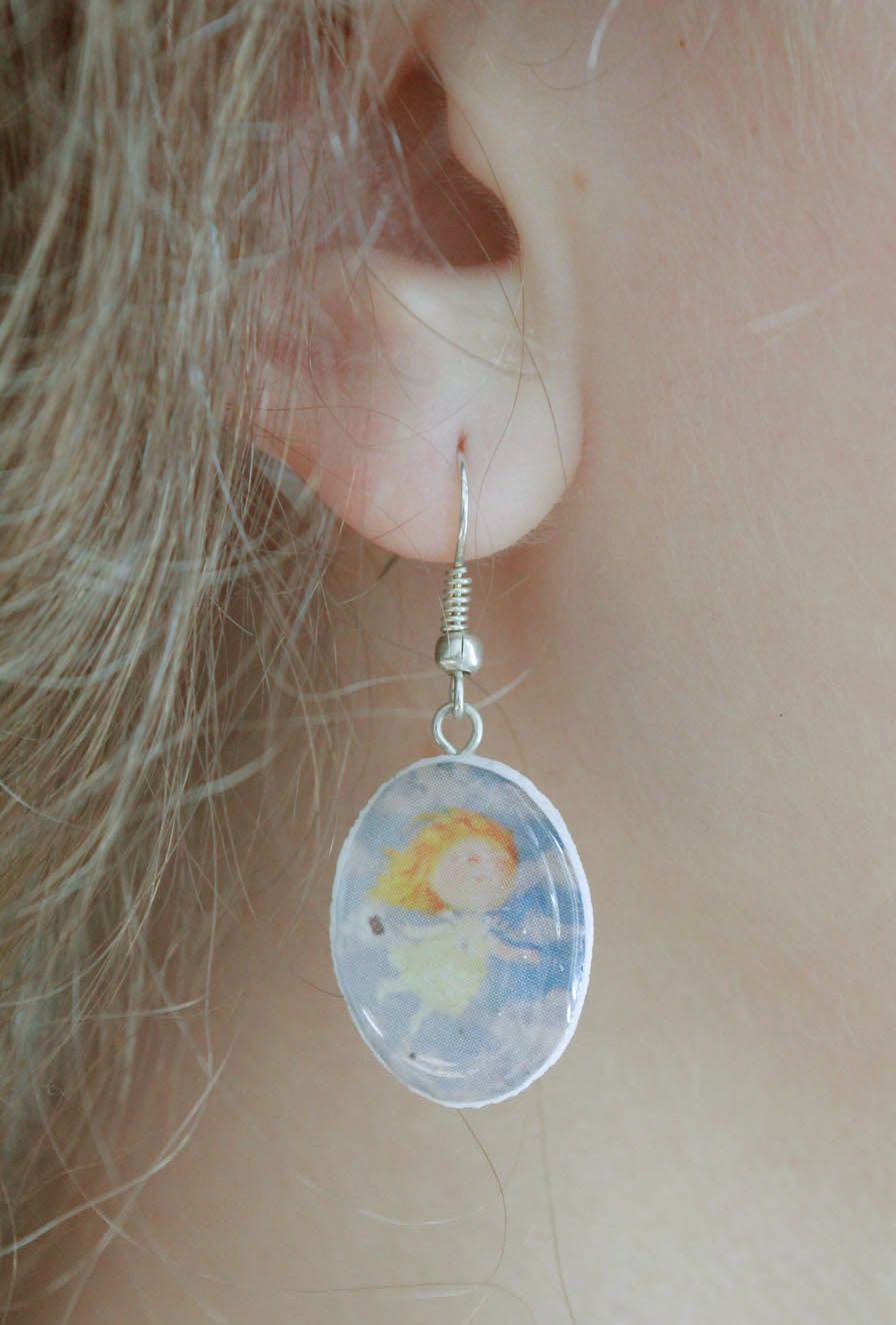 Oval pendant earrings Little Angel photo 1