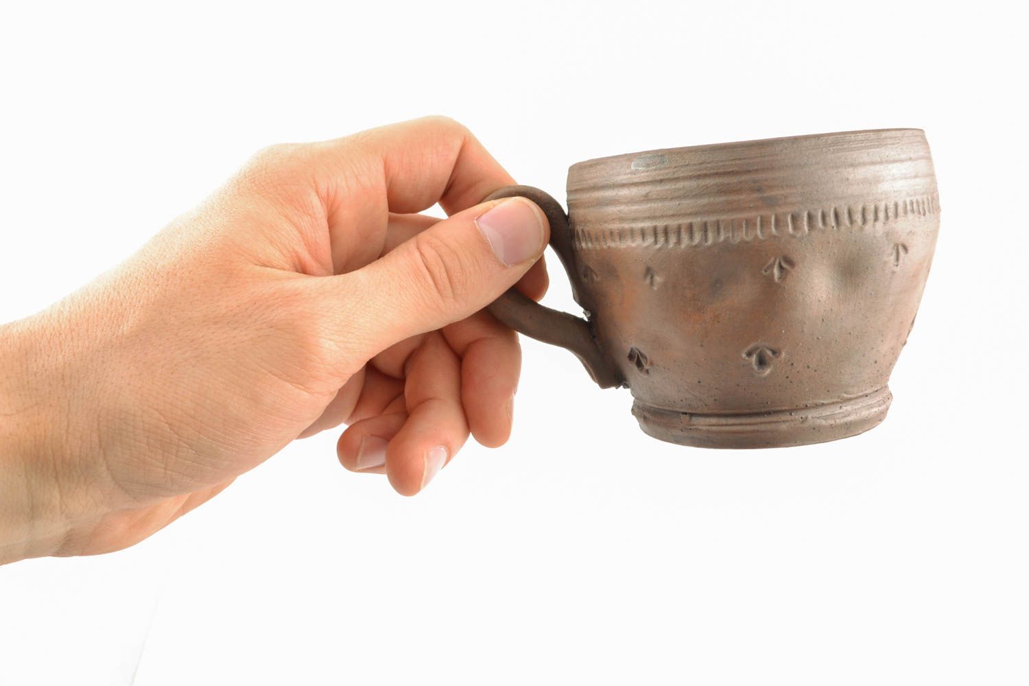 Керамическая чашка ручной работы молочная керамика фото 5