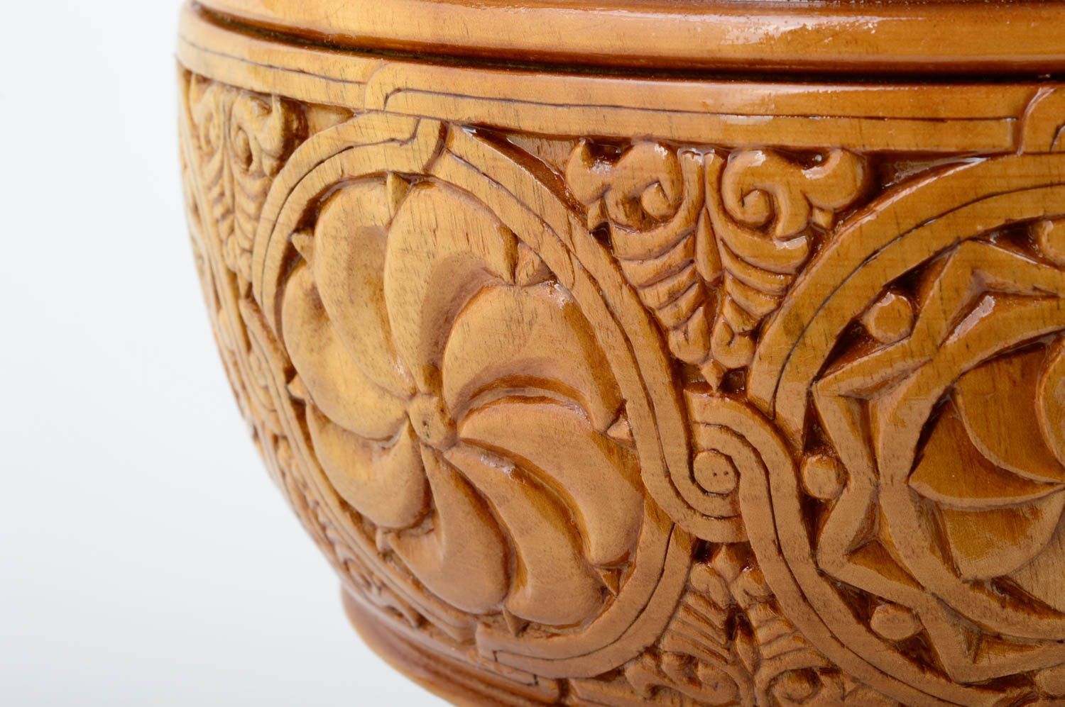 Florero de madera hecho a mano decoración de interior jarrón decorativo foto 3