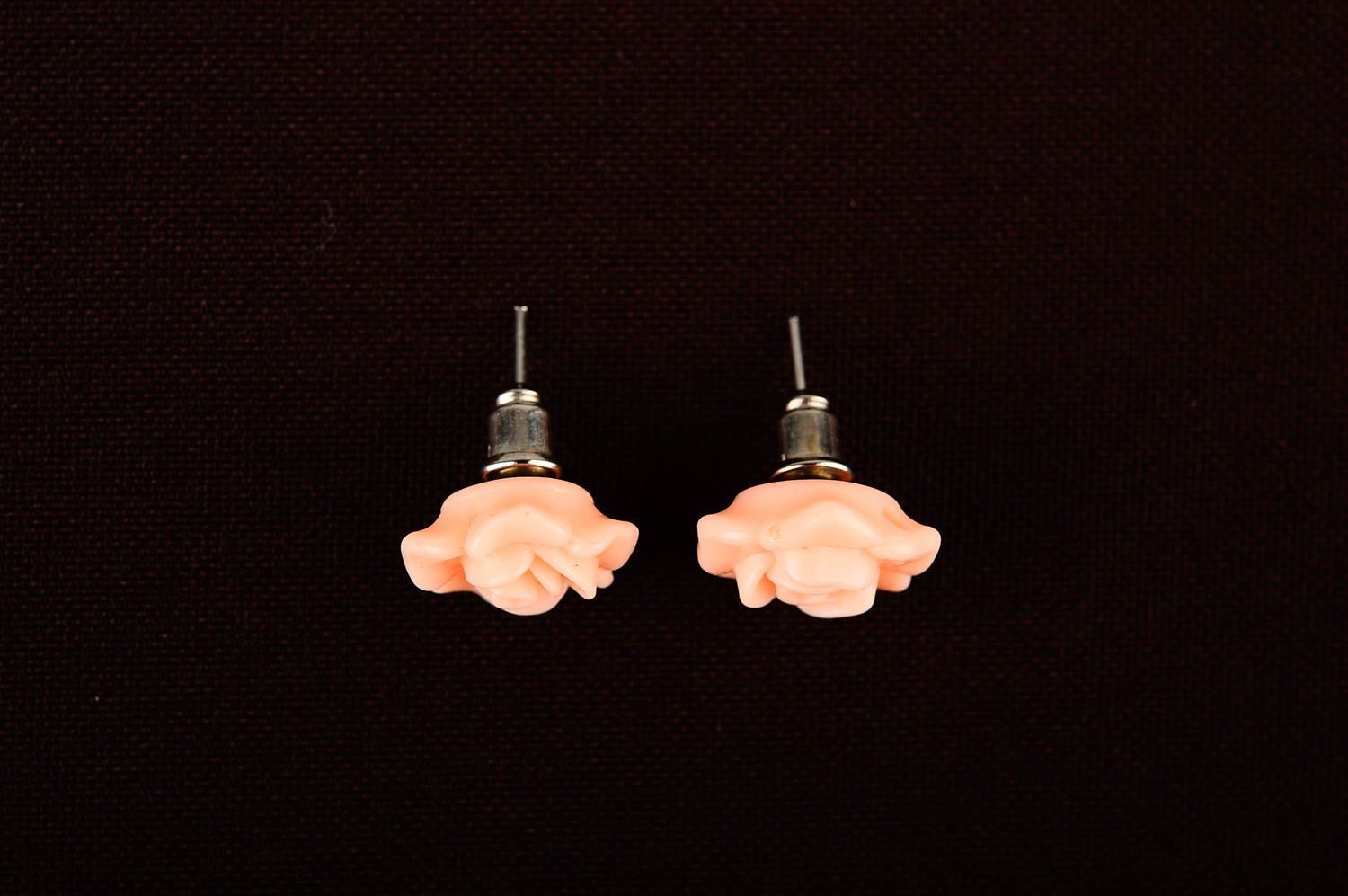 Handmade plastic tender jewelry unusual stud earrings beautiful earrings photo 3