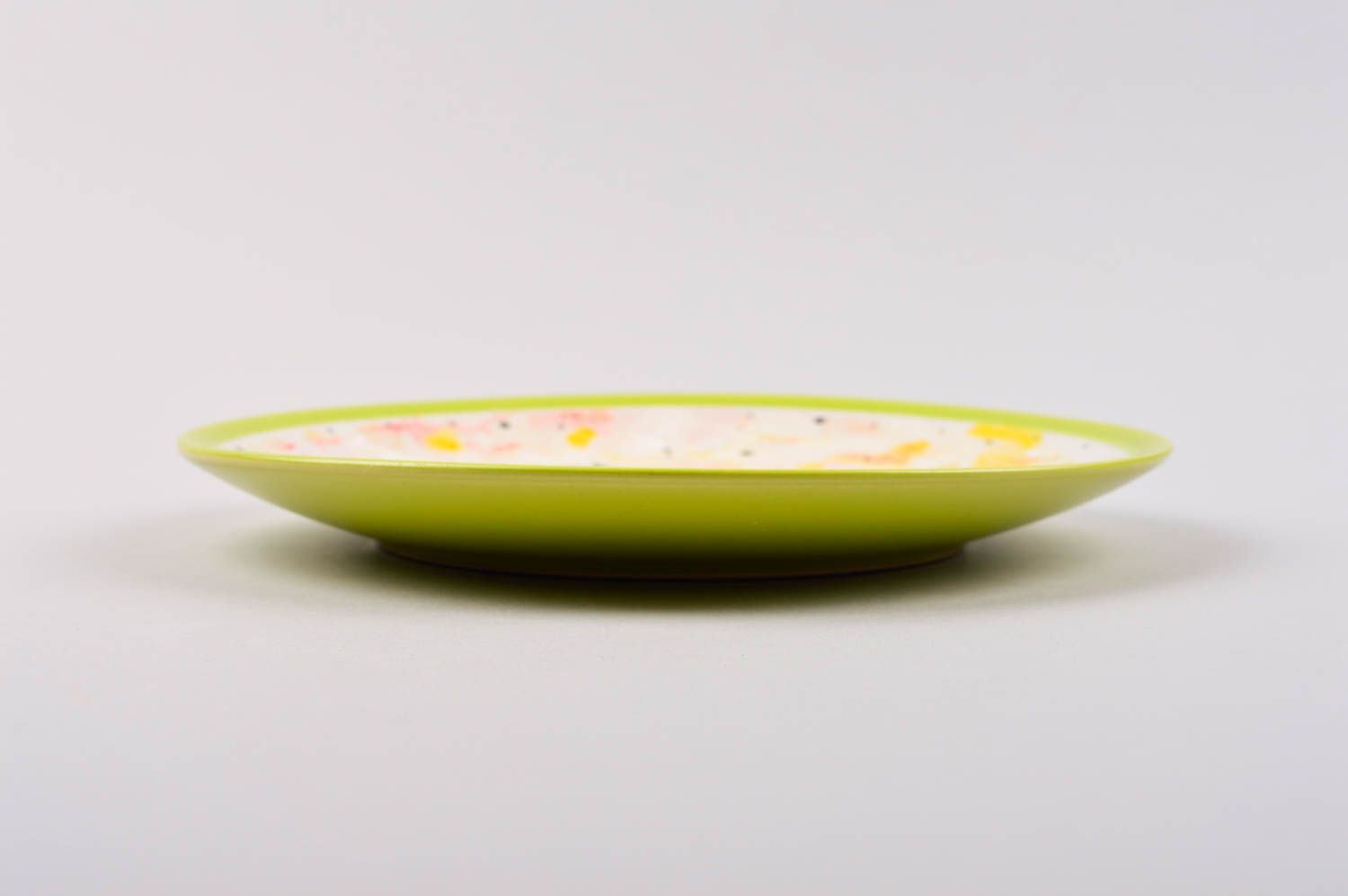 Керамическая тарелка ручной работы расписная тарелка настольный декор красивый фото 4