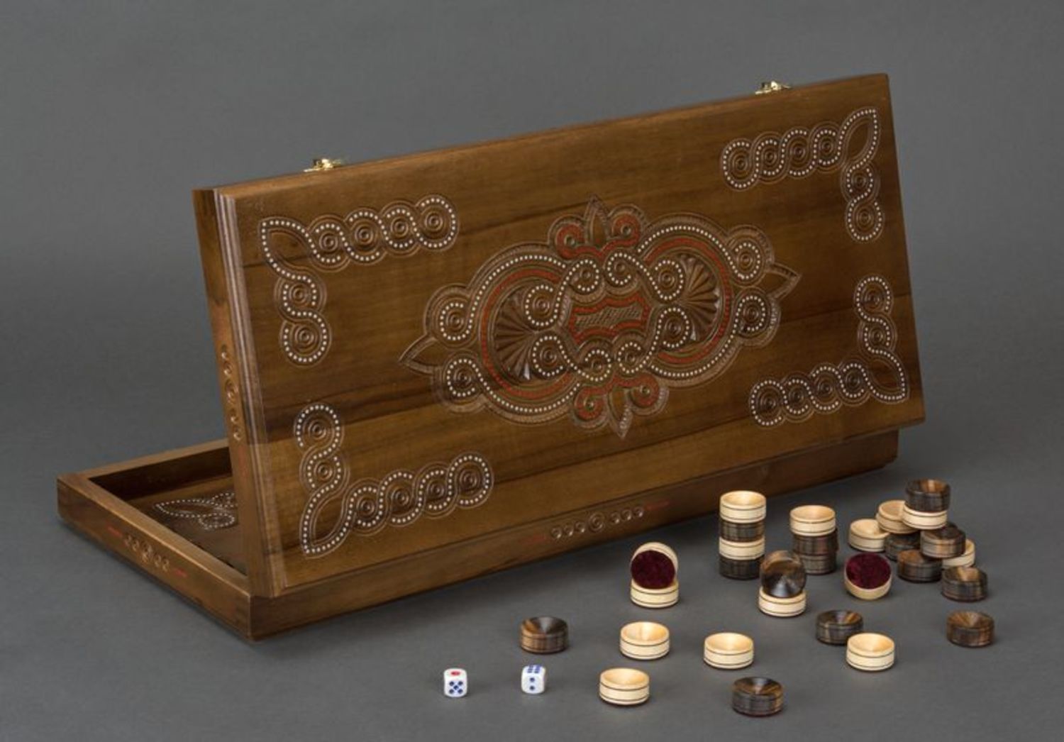 Wooden backgammon set photo 3