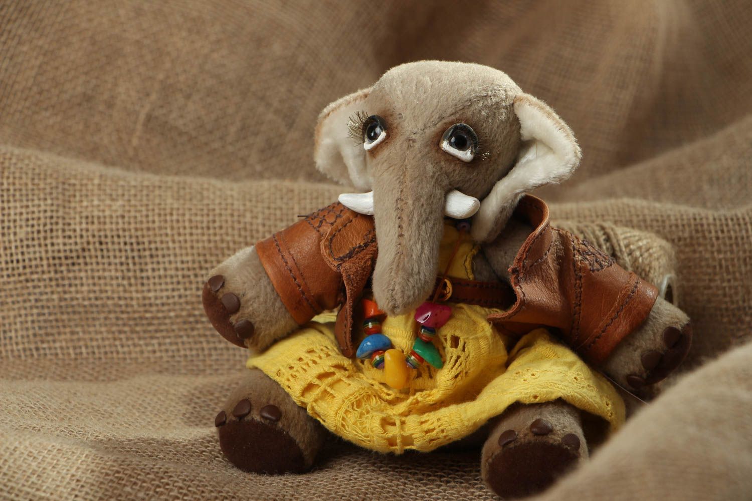 Авторская меховая игрушка слоник  фото 5