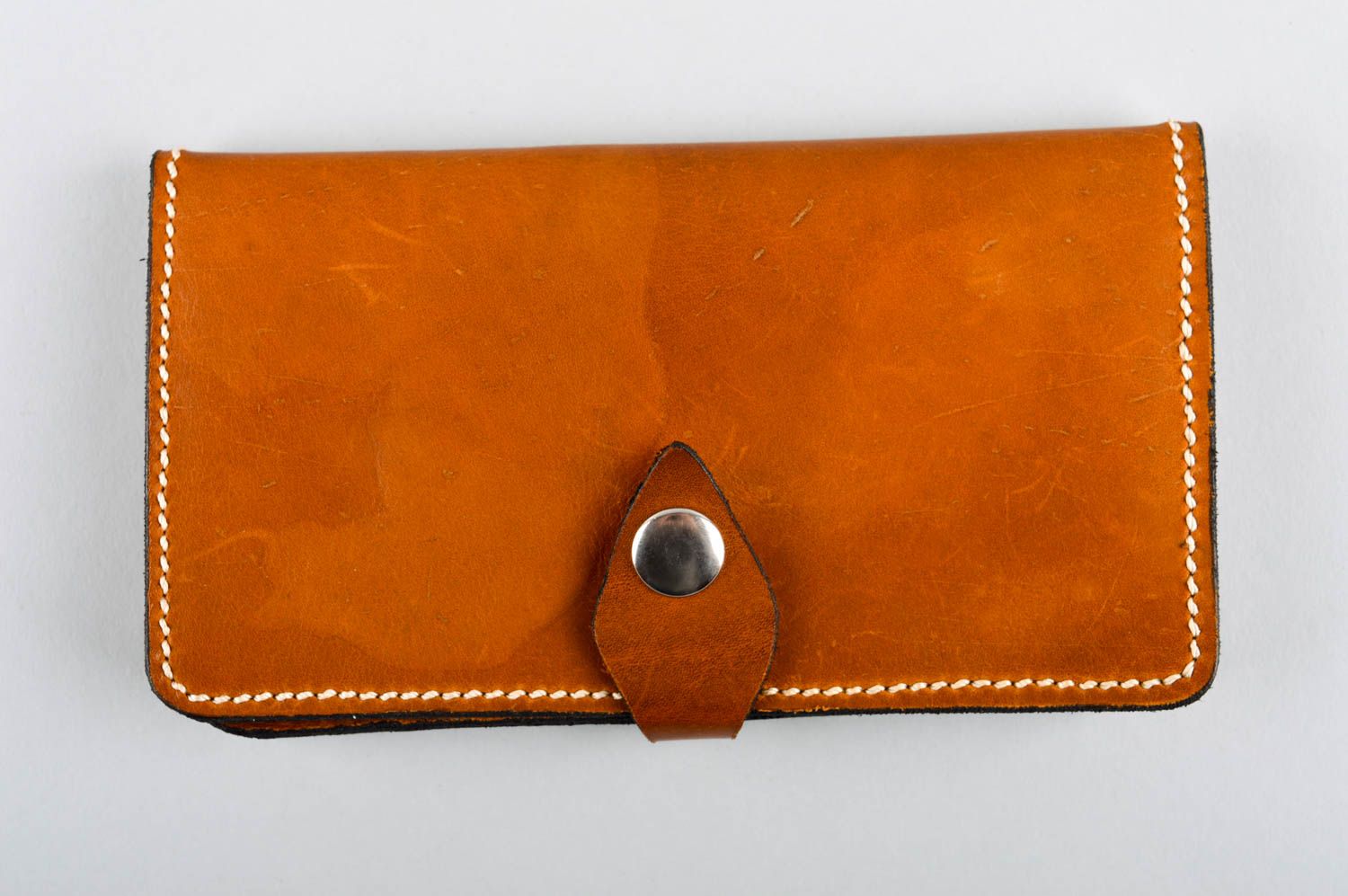 Cartera de hombre hecha a mano billetera de cuero marrón regalo original  foto 2